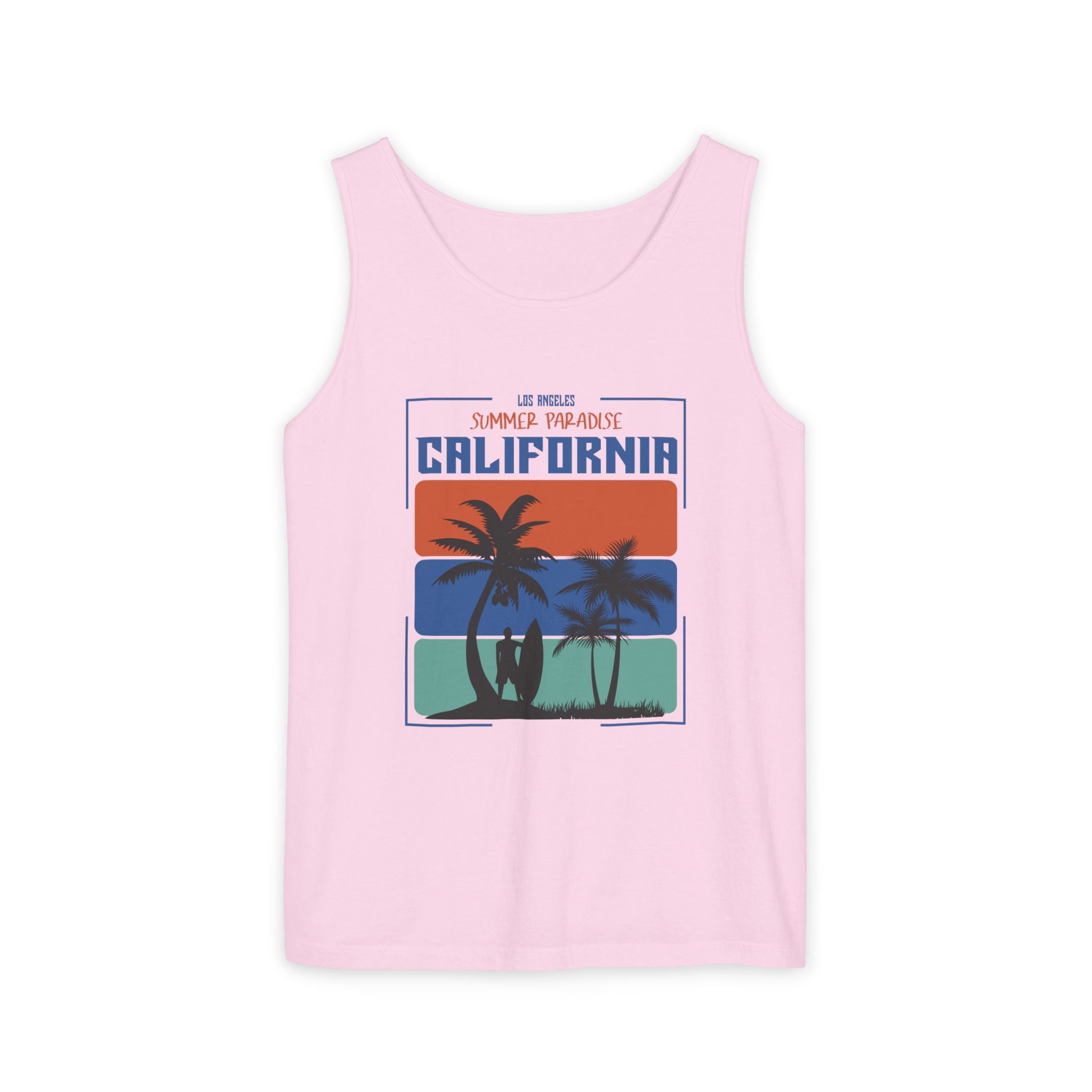 California Palm Sunset Tank Top Vintage Beach Graphic