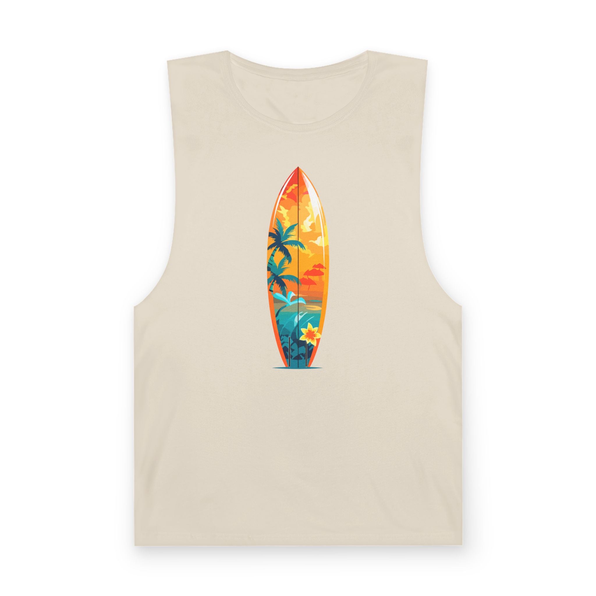 Surfboard Sunset Tank Top Los Angeles Beach Vibe Graphic Tank