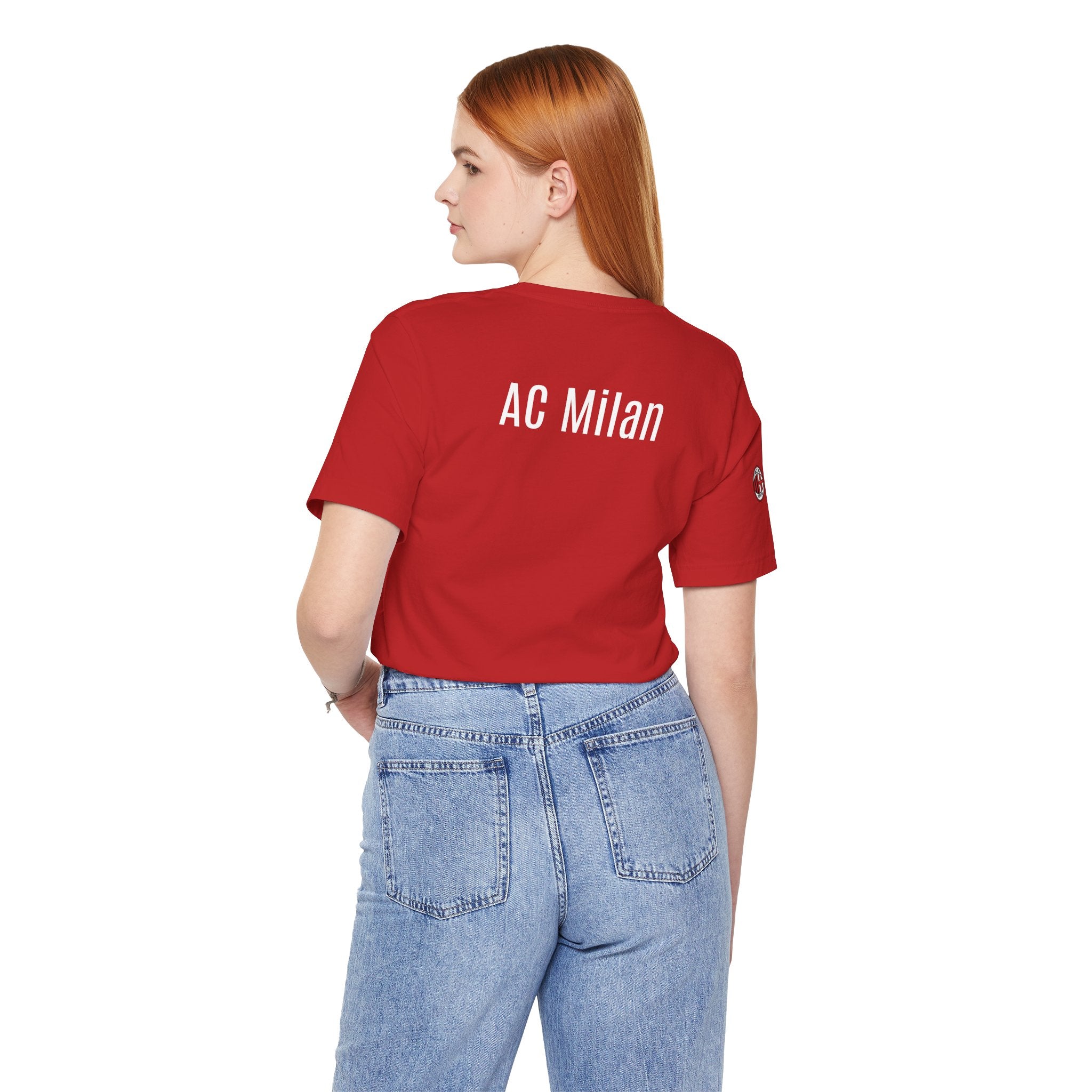 AC Milan Crest T-Shirt Minimal Soccer Tee with 'AC Milan' Back Print