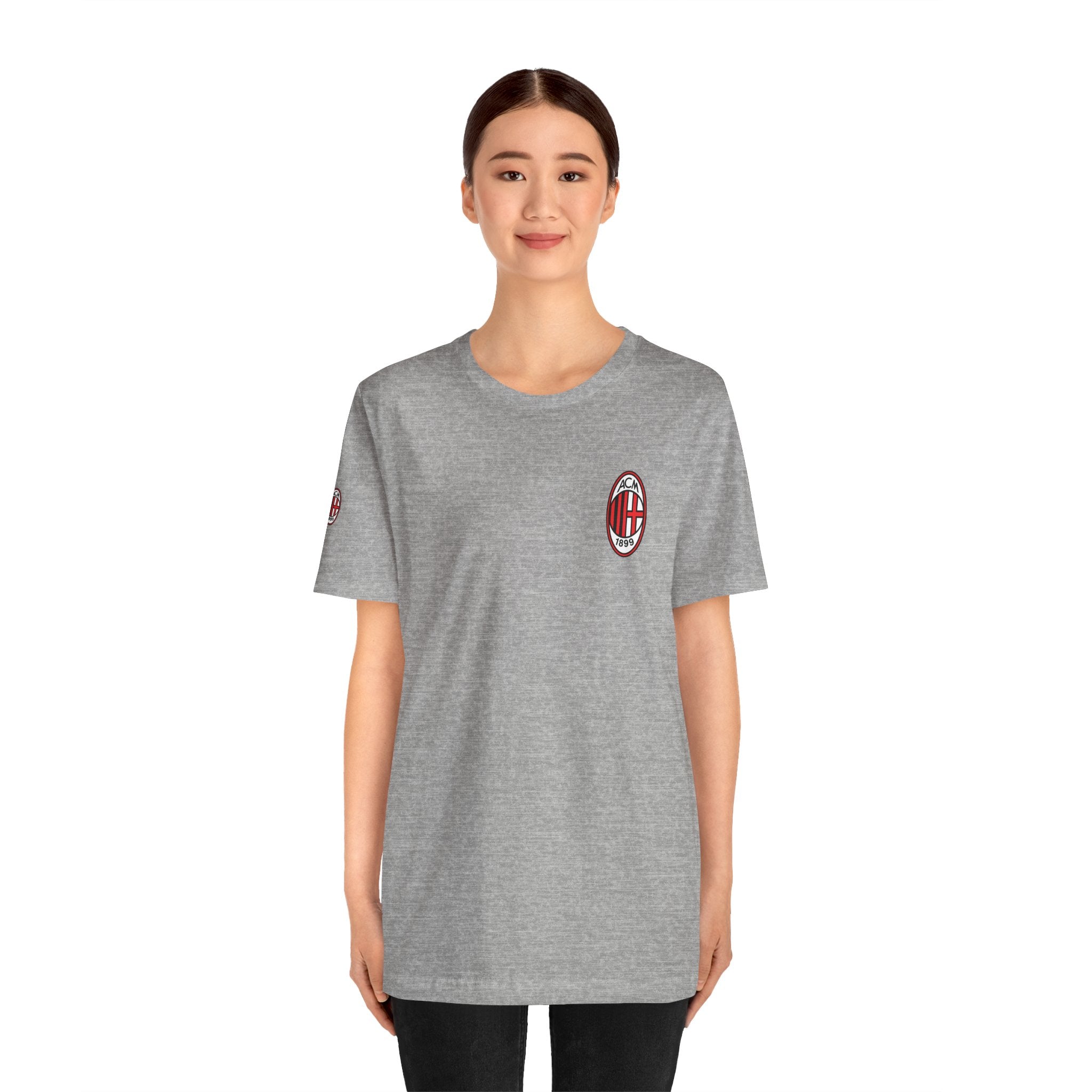 AC Milan Crest T-Shirt Minimal Soccer Tee with 'AC Milan' Back Print