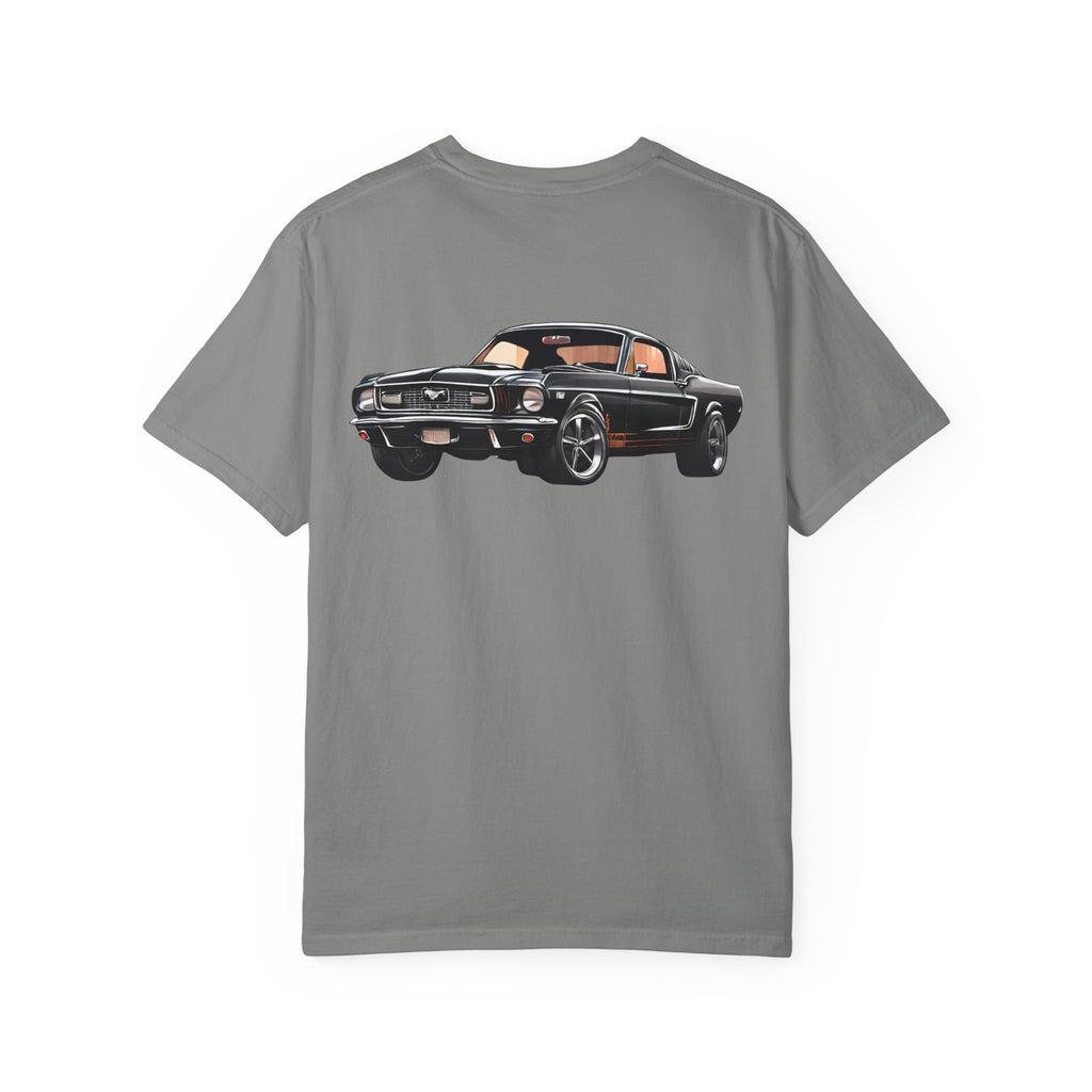 Classic Muscle Car T-Shirt | Vintage Black Mustang Illustration