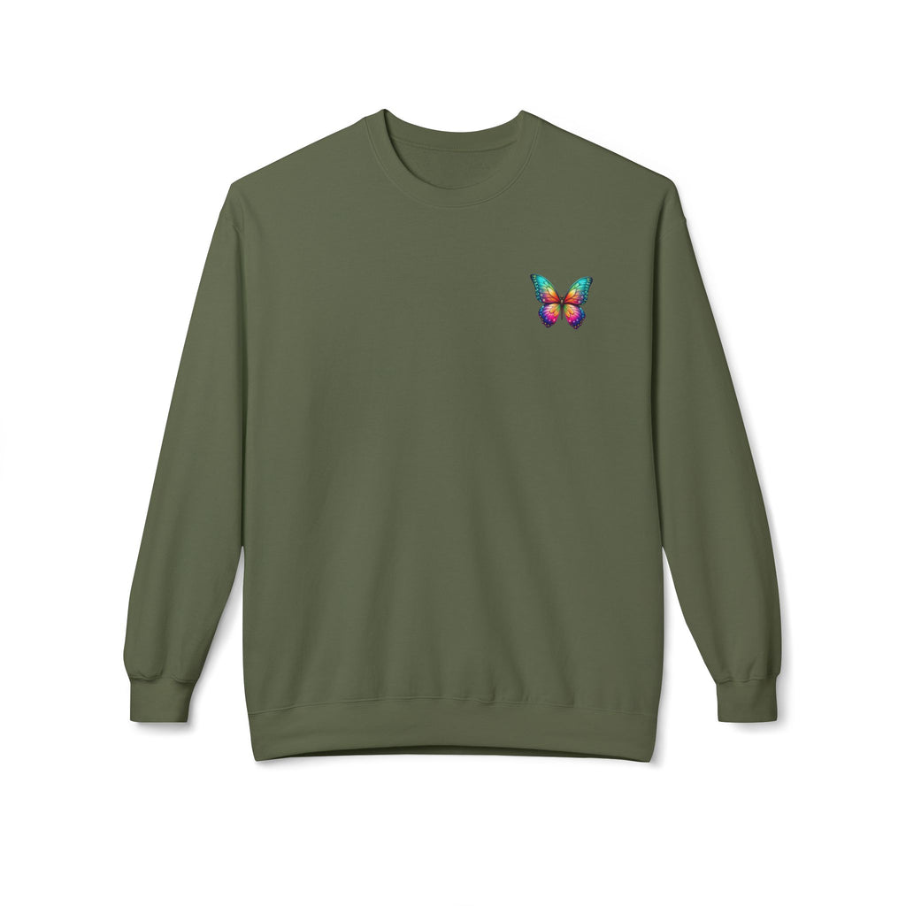 Rainbow Butterfly Sweatshirt | Colorful Monarch Wing Graphic