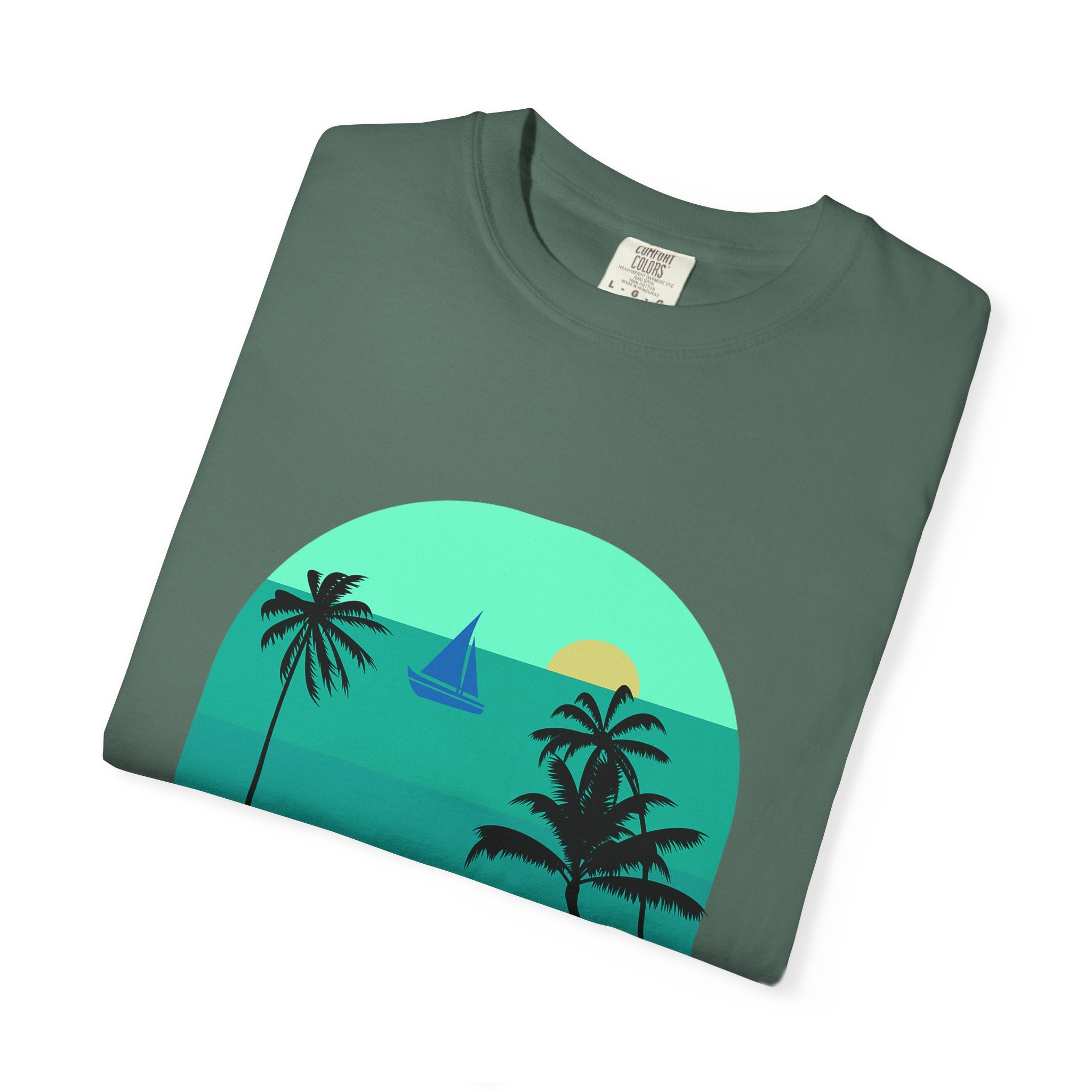 California Beach Surf T-Shirt  Retro Palm Trees & ‘SURFING’ Graphic