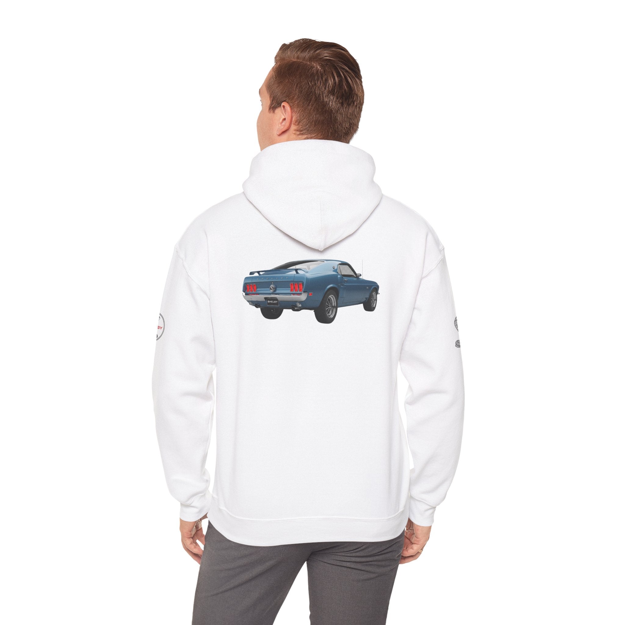 Classic Mustang Hoodie  Vintage Blue Pony Car Pullover
