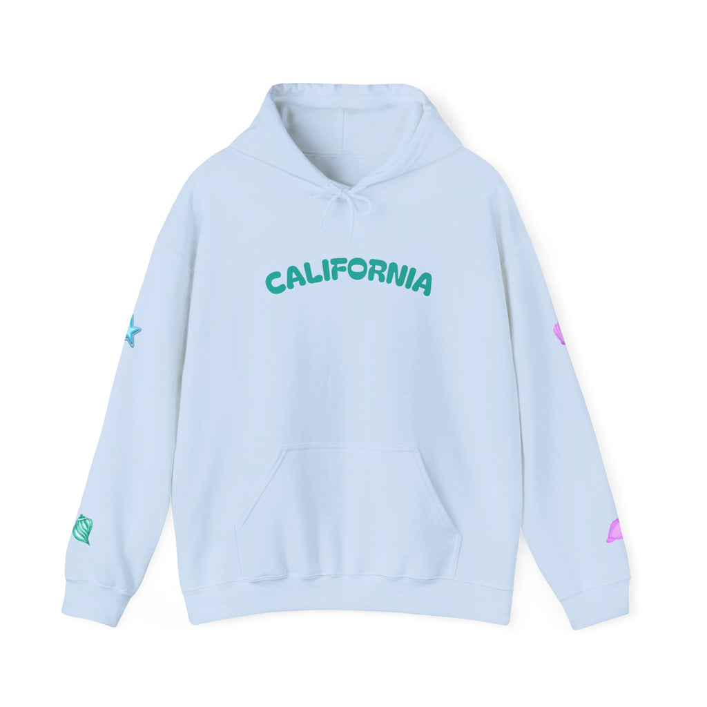 California Palm Tree Hoodie | Beach Island Graphic, Sleeve Icons