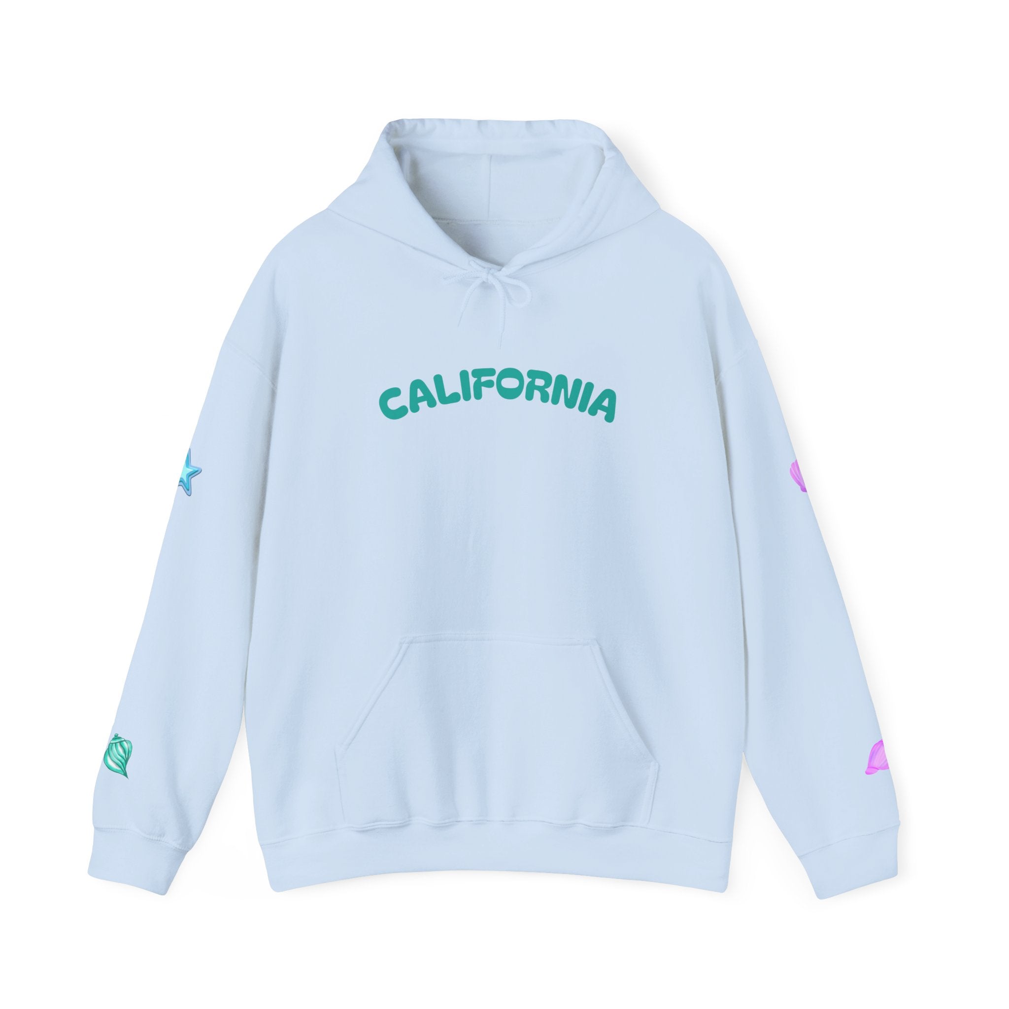 California Palm Tree Hoodie Beach Island Graphic, Sleeve Icons