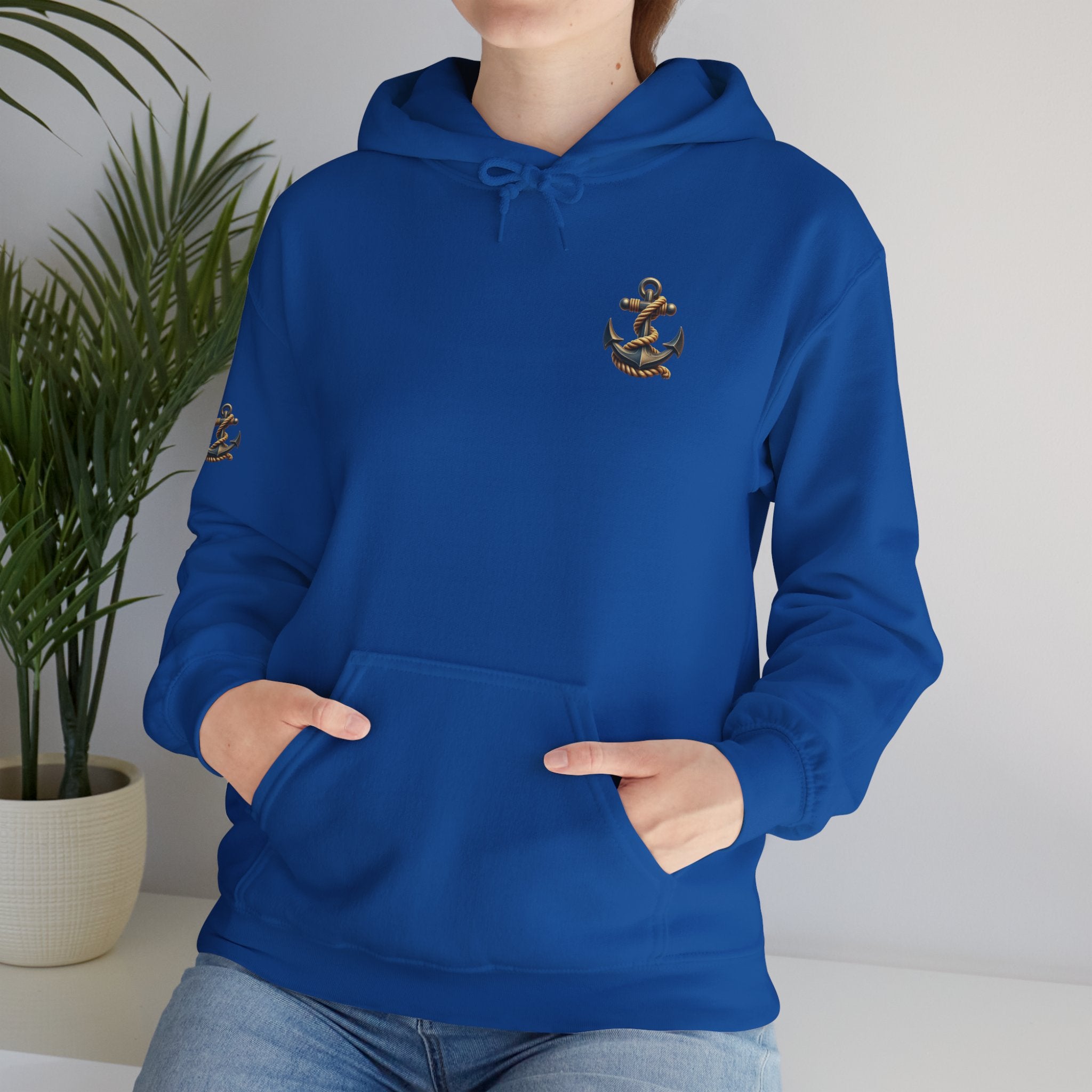 Pirate Skull Anchor Hoodie  Nautical Skull & Crossbones Pullover