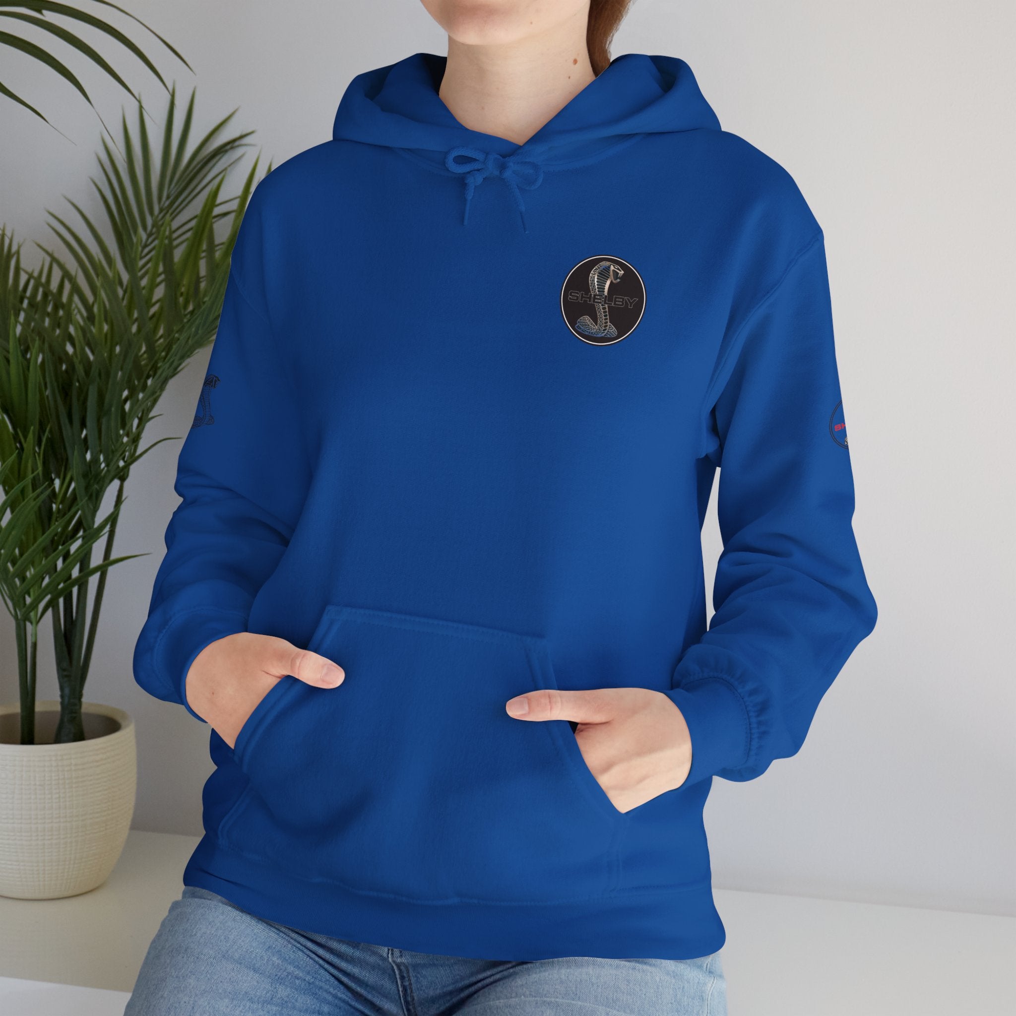 Classic Mustang Hoodie  Vintage Blue Pony Car Pullover