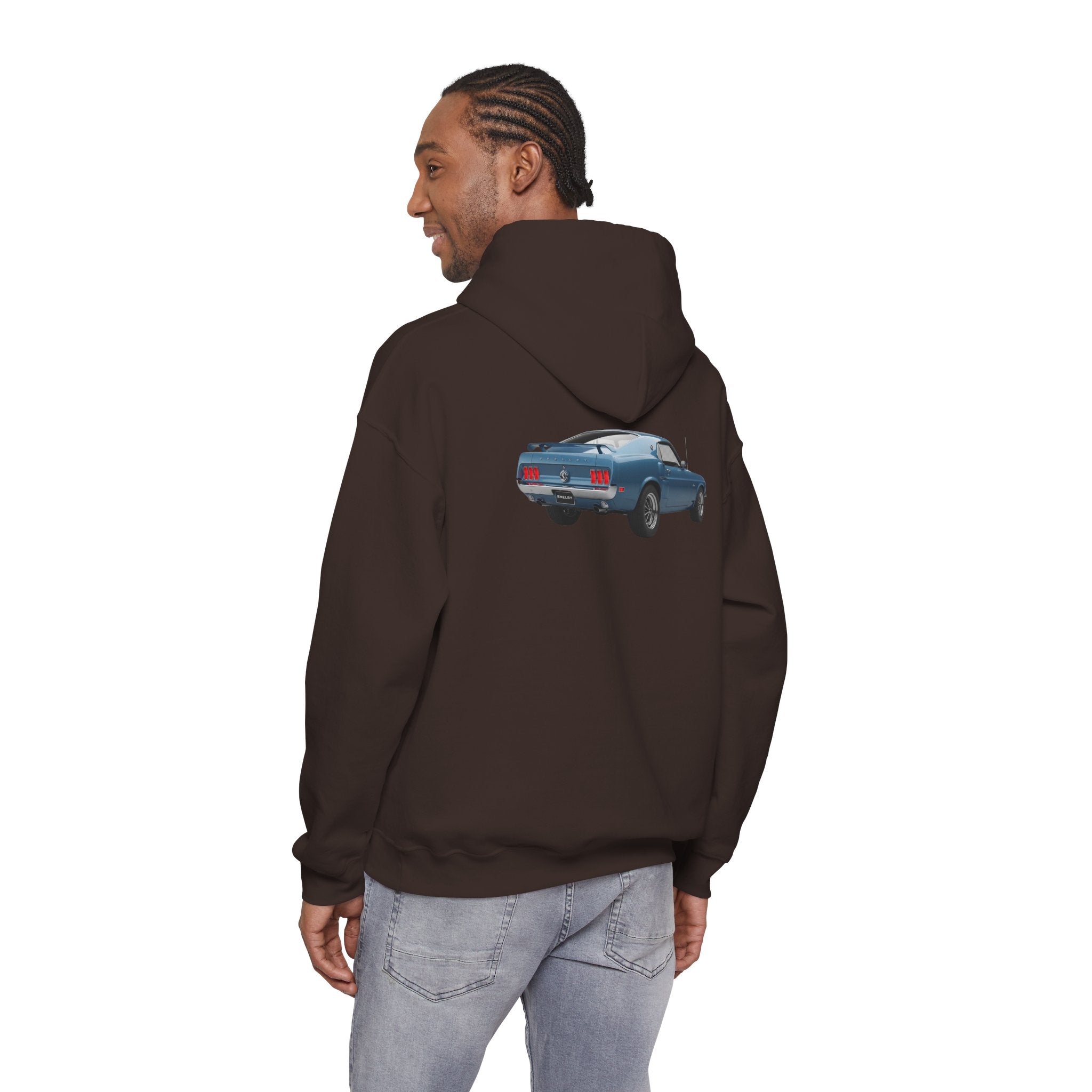 Classic Mustang Hoodie  Vintage Blue Pony Car Pullover