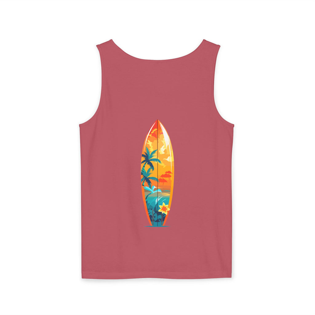 California Paradise Palm Tank Top Retro Beach Sunset Graphic