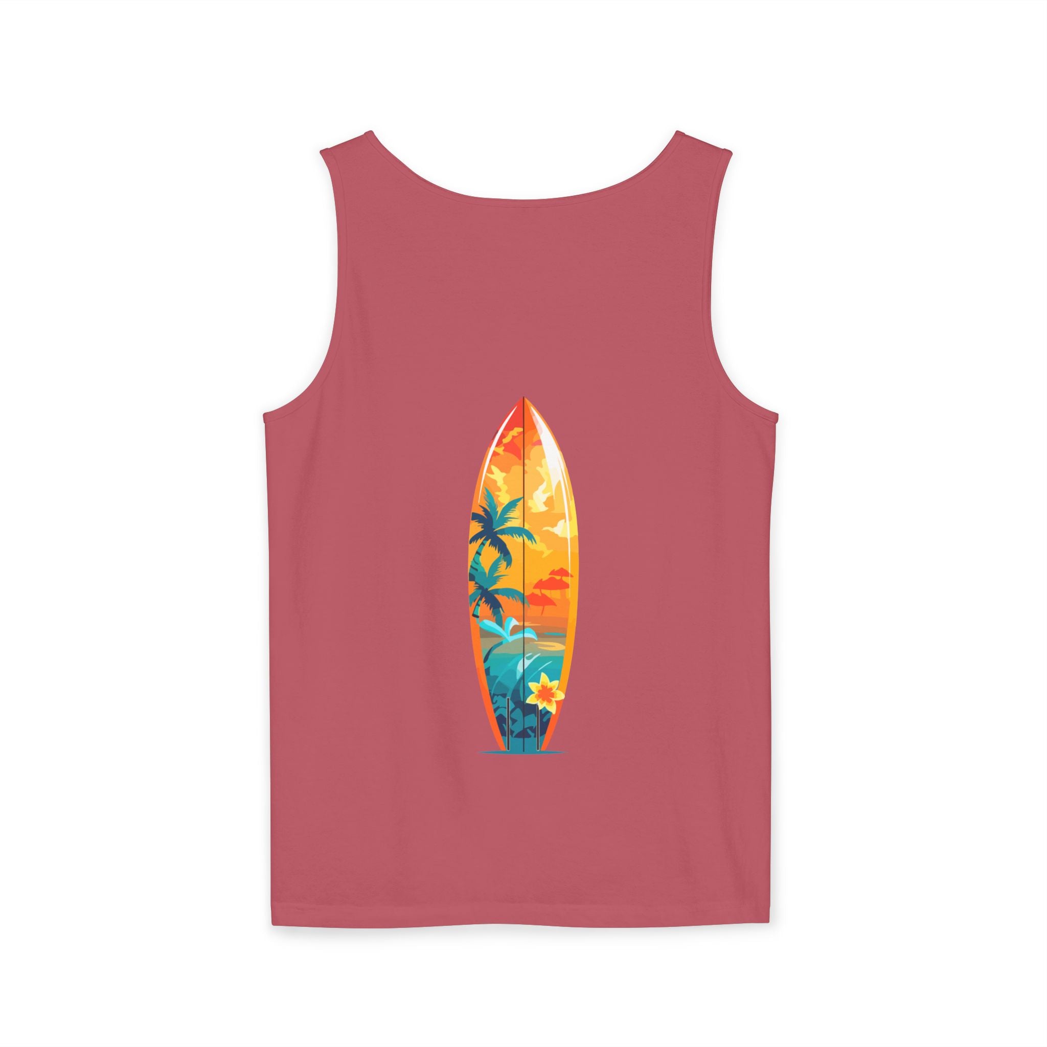 California Paradise Palm Tank Top Retro Beach Sunset Graphic