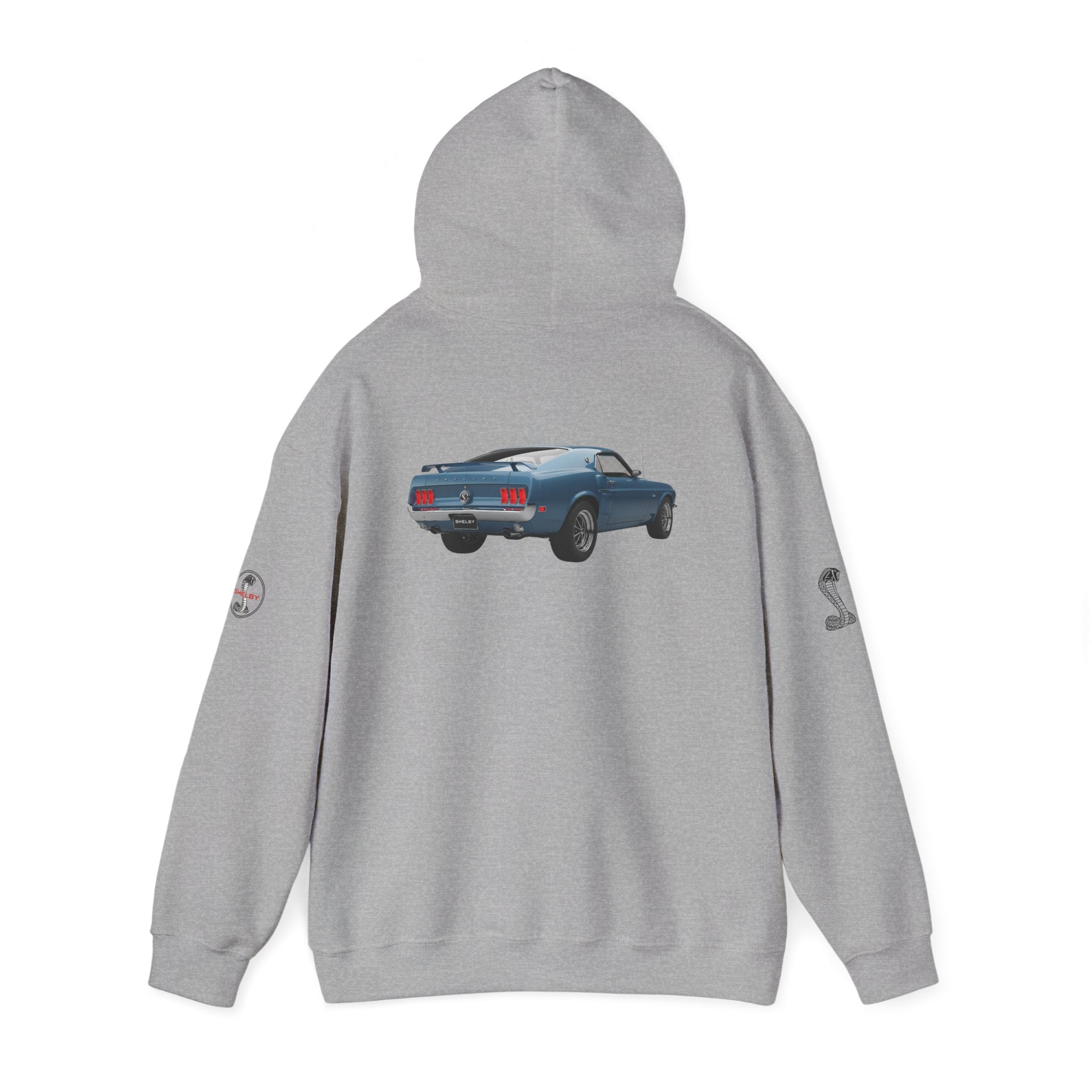 Classic Mustang Hoodie  Vintage Blue Pony Car Pullover