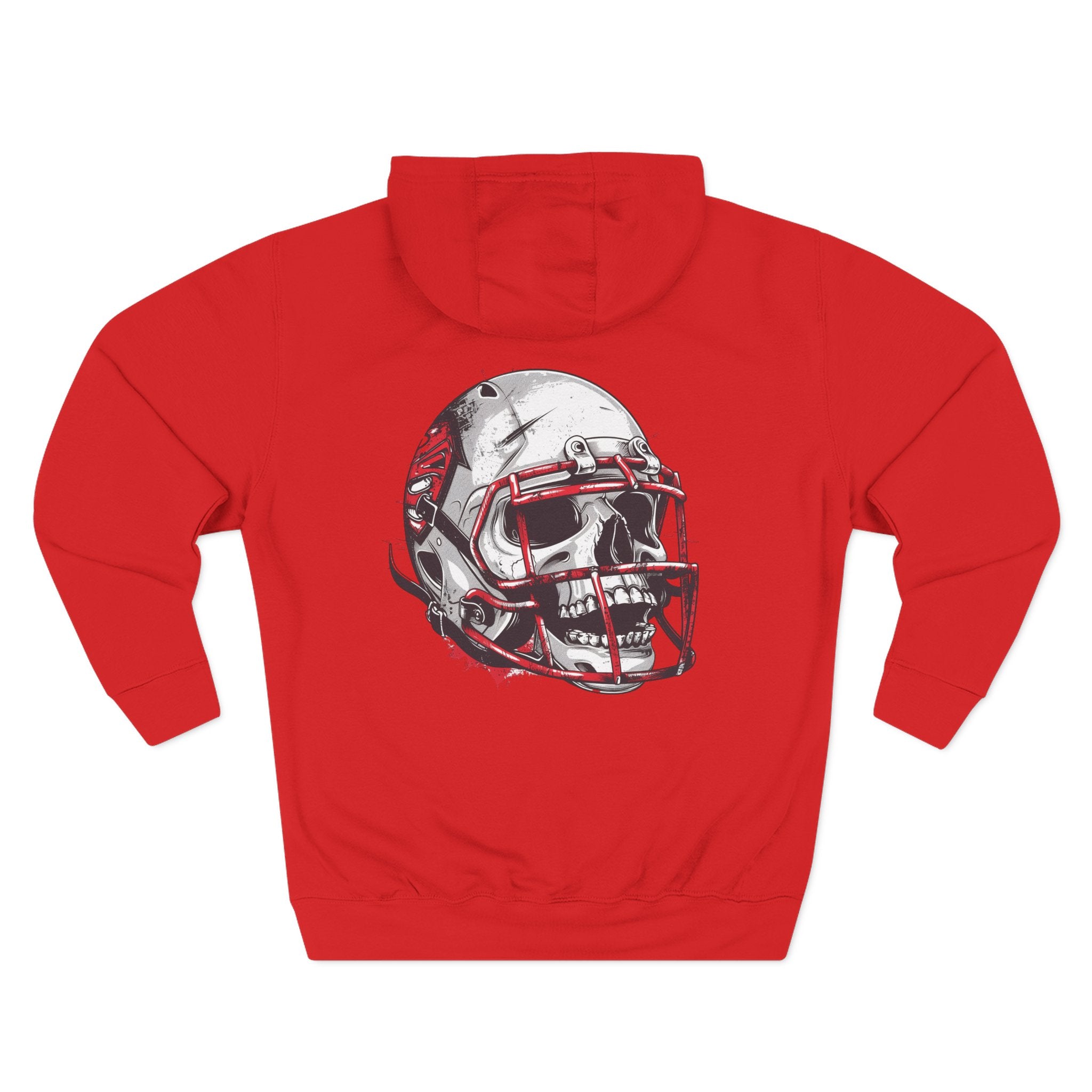 Football Helmet Skull Hoodie  Graphic Fleece Pullover for Fans