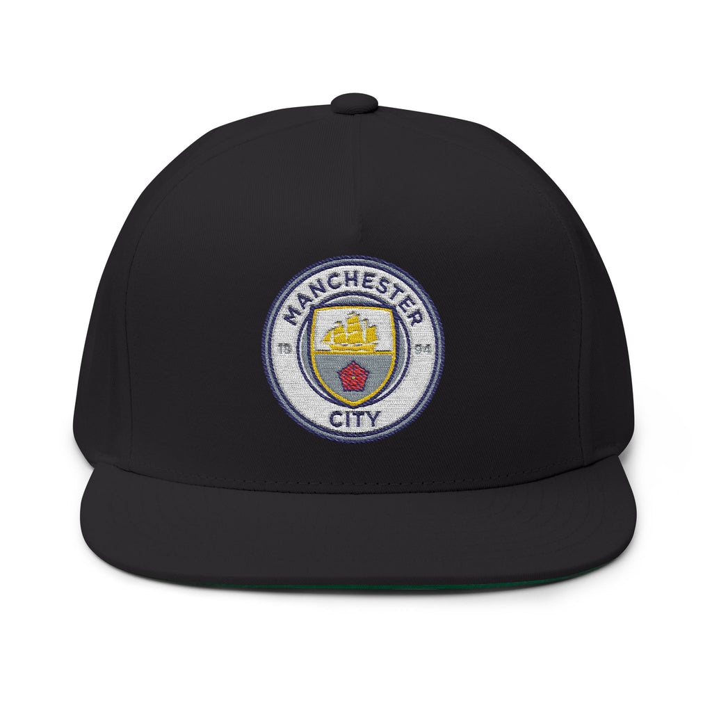 Embroidered Flat Bill Cap  Manchester City Crest