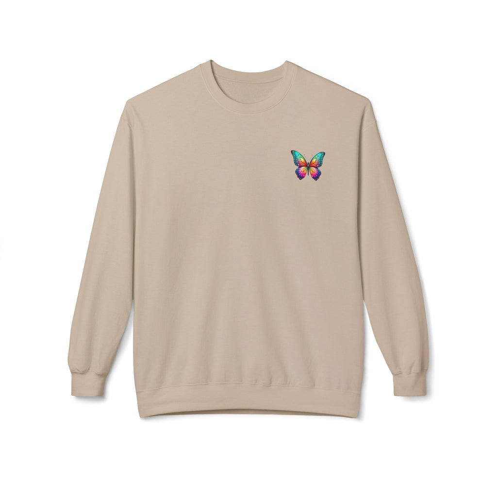 Rainbow Butterfly Sweatshirt | Colorful Monarch Wing Graphic