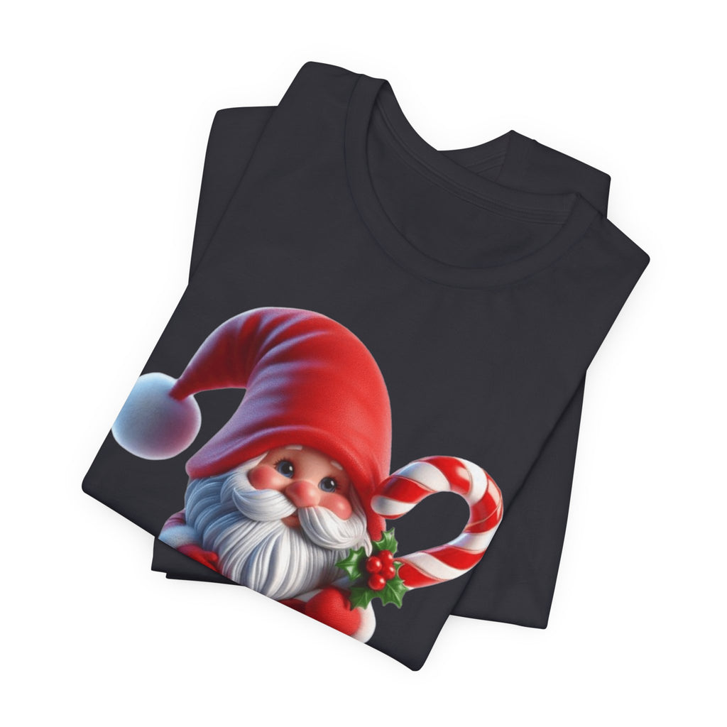 Candy Cane Gnome T-Shirt Christmas Santa Elf Tee