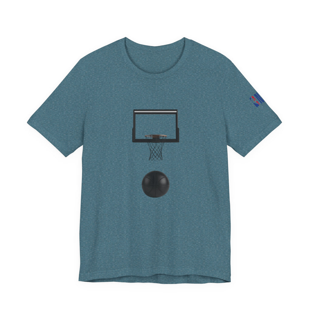 Basketball Silhouette Tee Hoop and Dunk Action