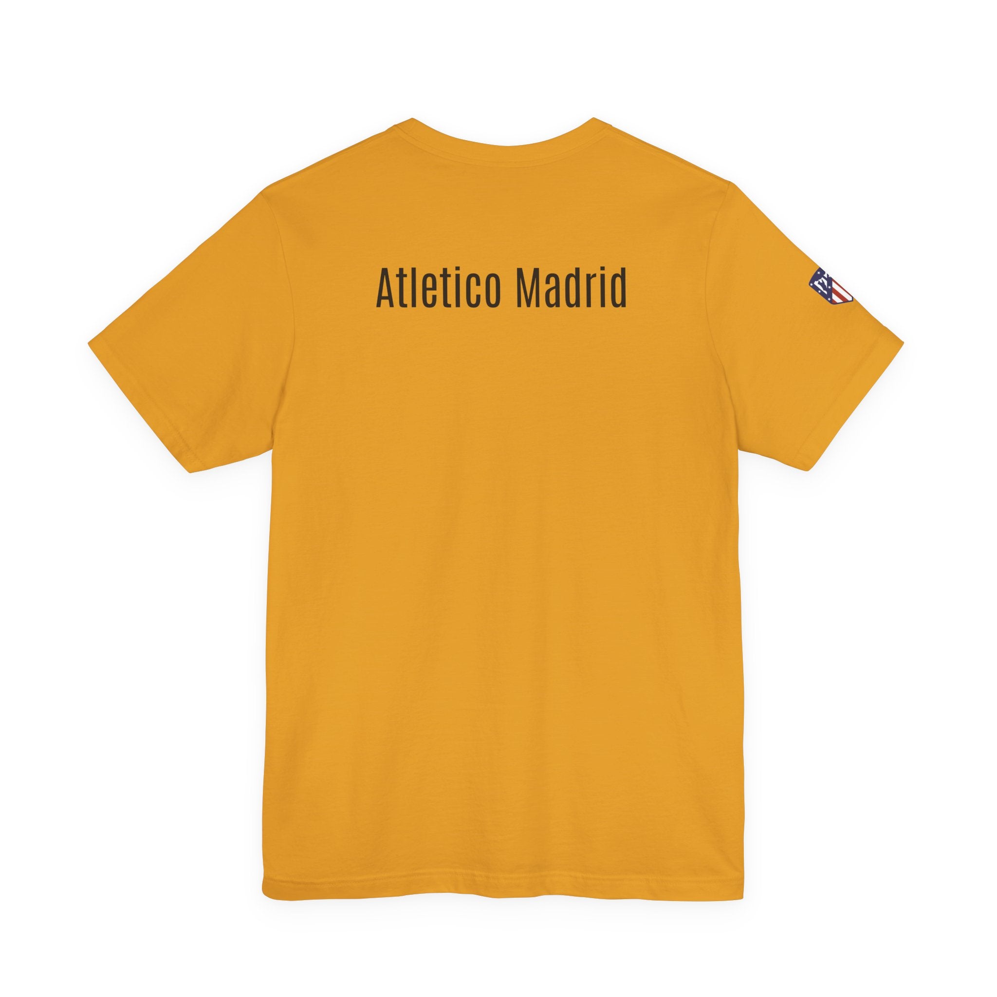 Atletico Madrid Shield T-Shirt Front Chest & Sleeve Logo Soccer Tee