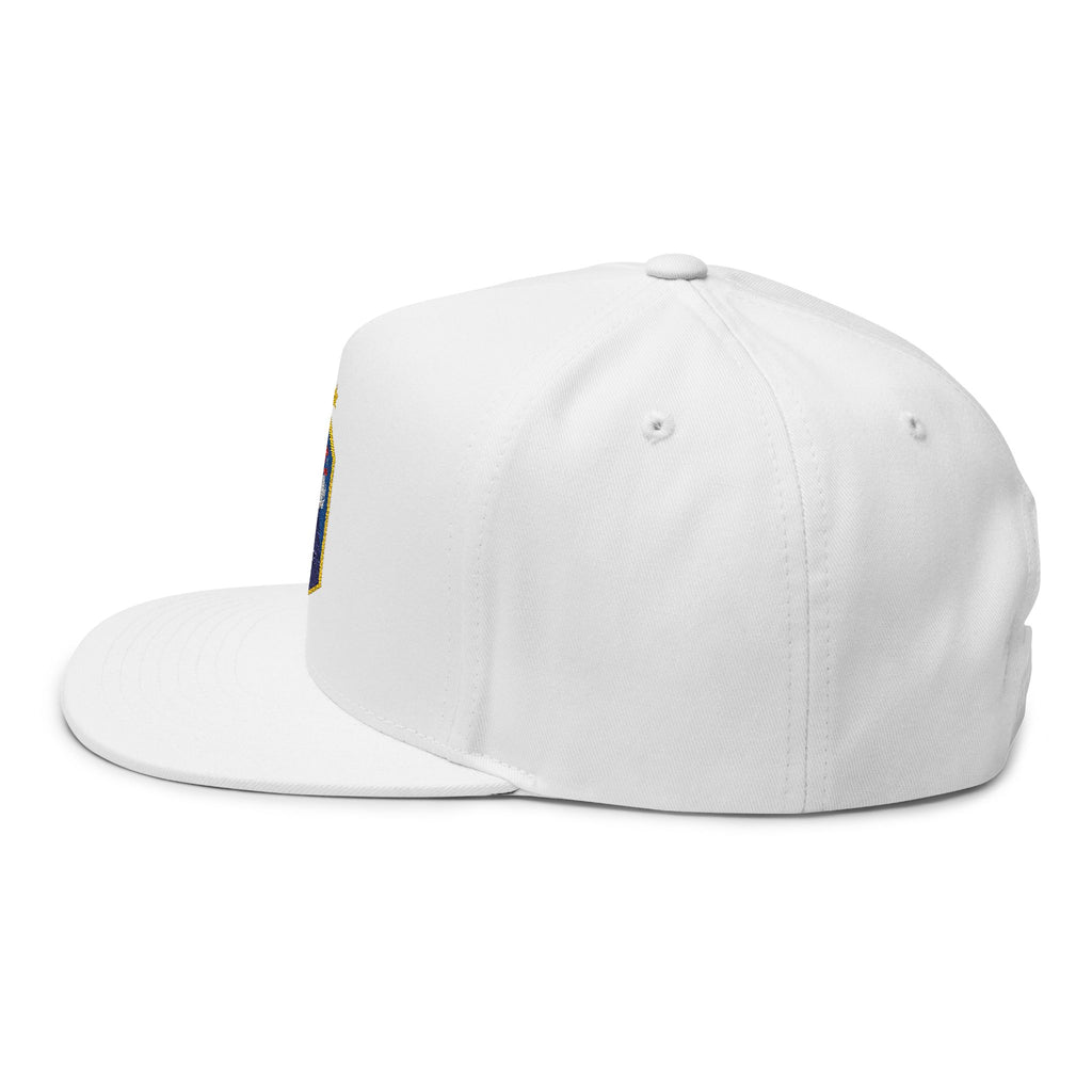 France Embroidered Flat Bill Cap Crest Snapback Hat