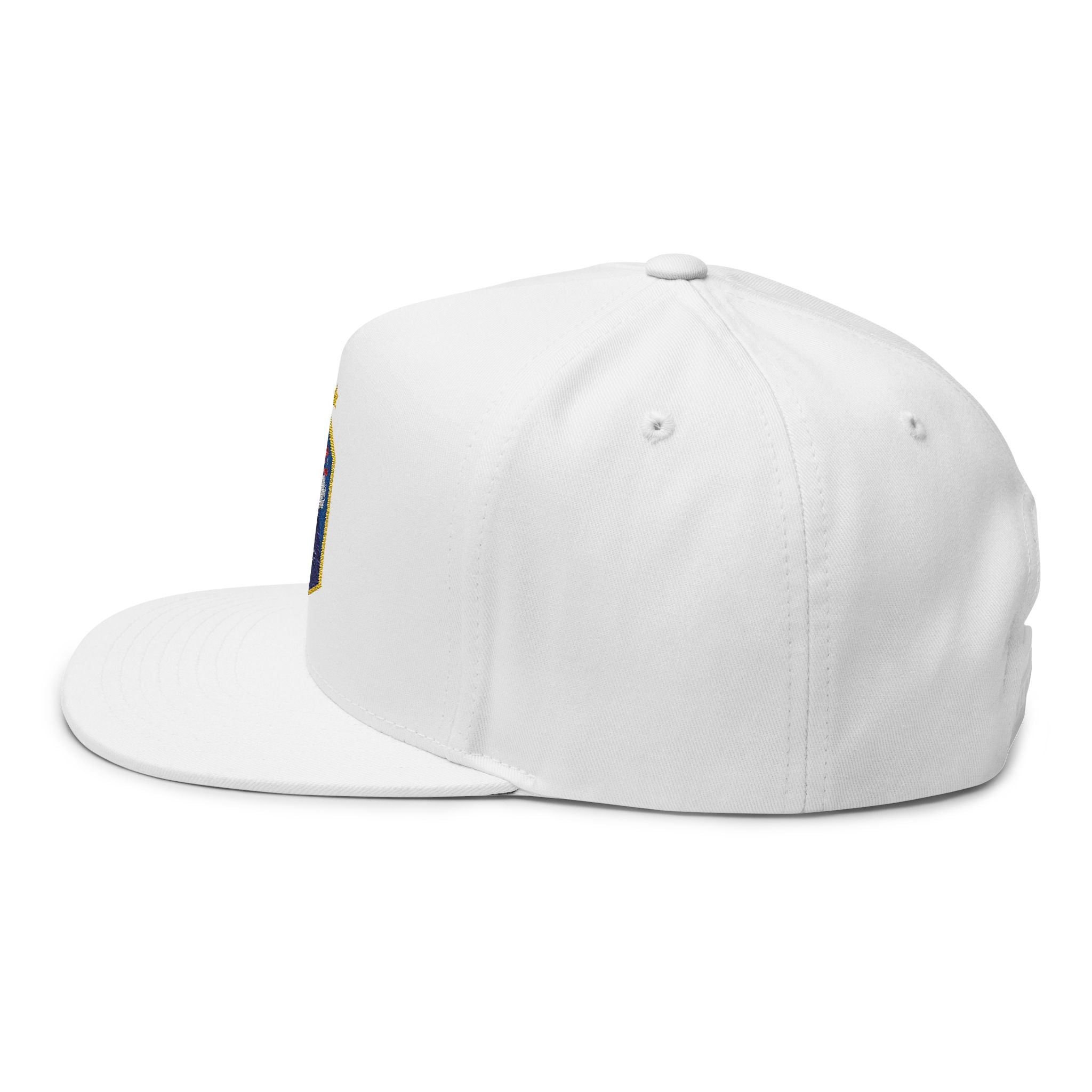 France Embroidered Flat Bill Cap Crest Snapback Hat