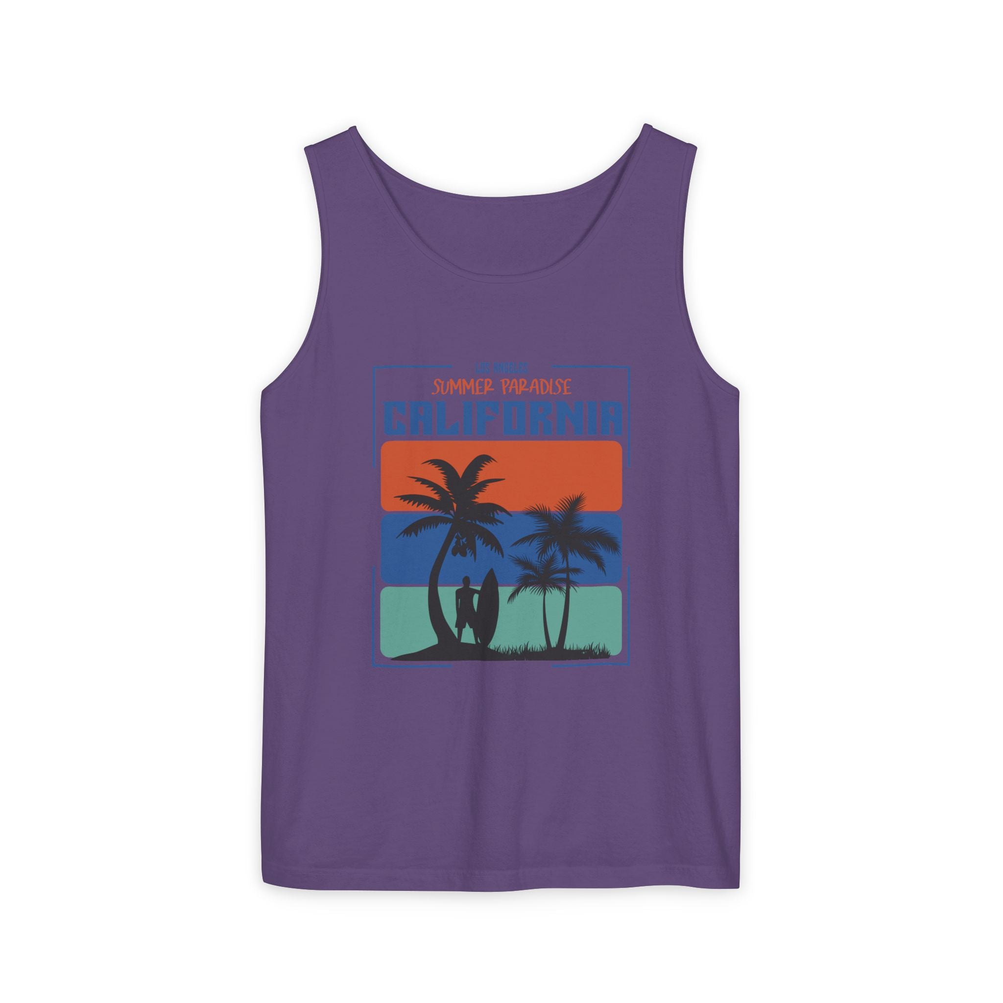 California Palm Sunset Tank Top Vintage Beach Graphic