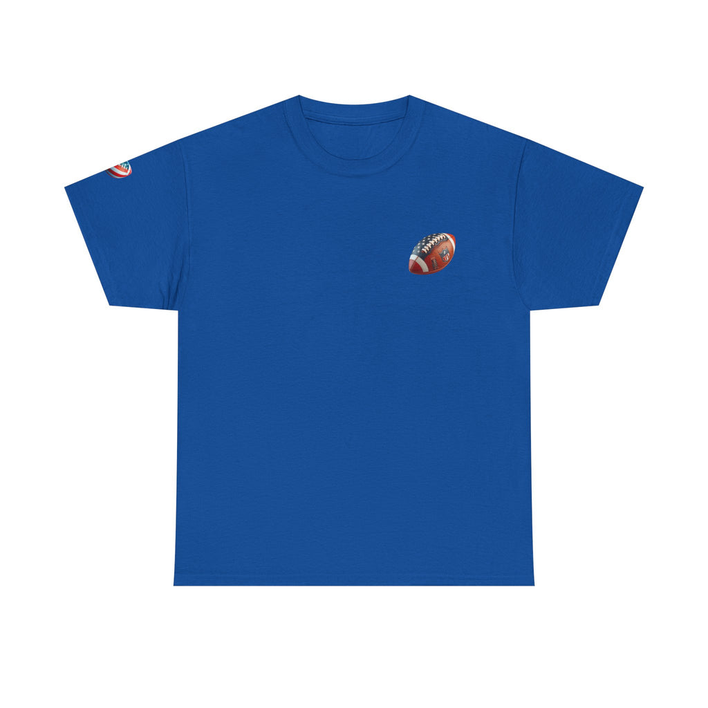 Skull Helmet Football Tee — Grunge Athletic Graphic T‑Shirt