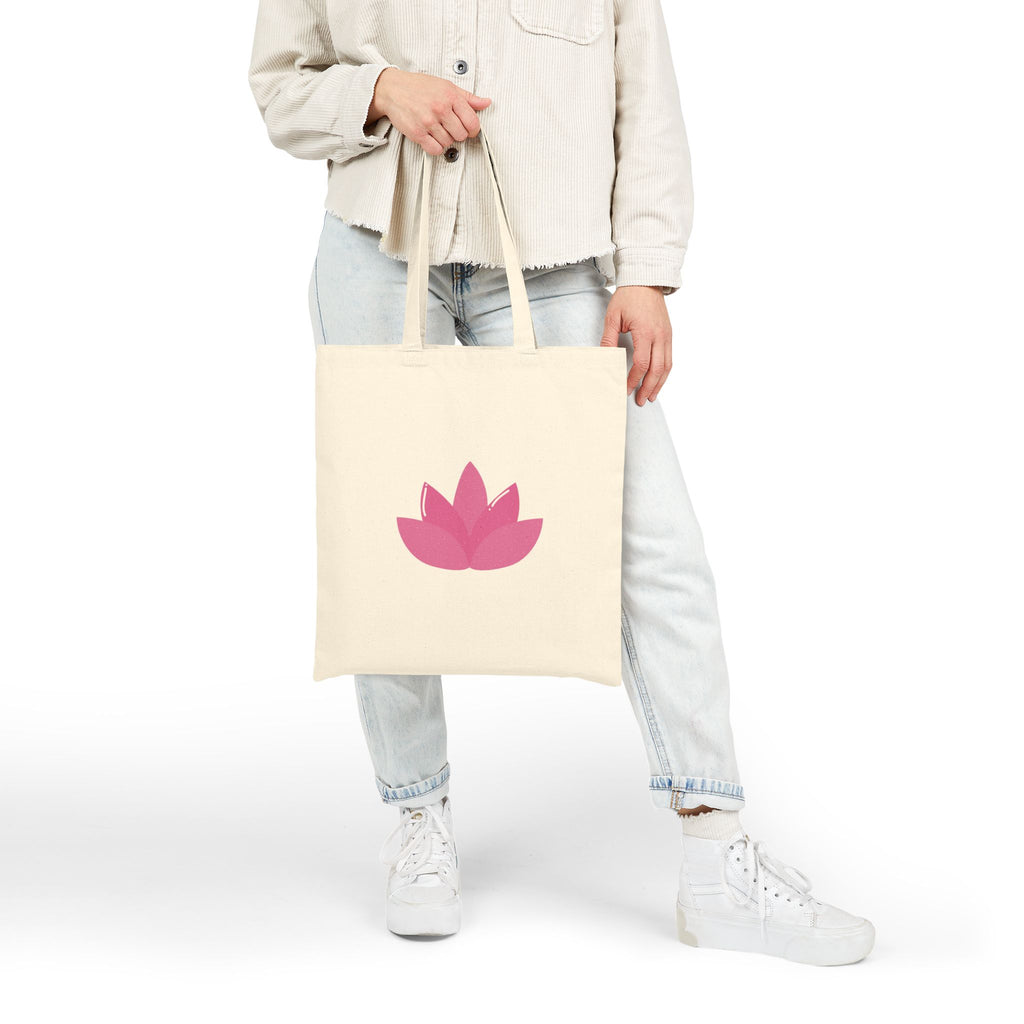 Yoga Lotus Tote Bag  Canvas Meditation Beach Grocery Tote