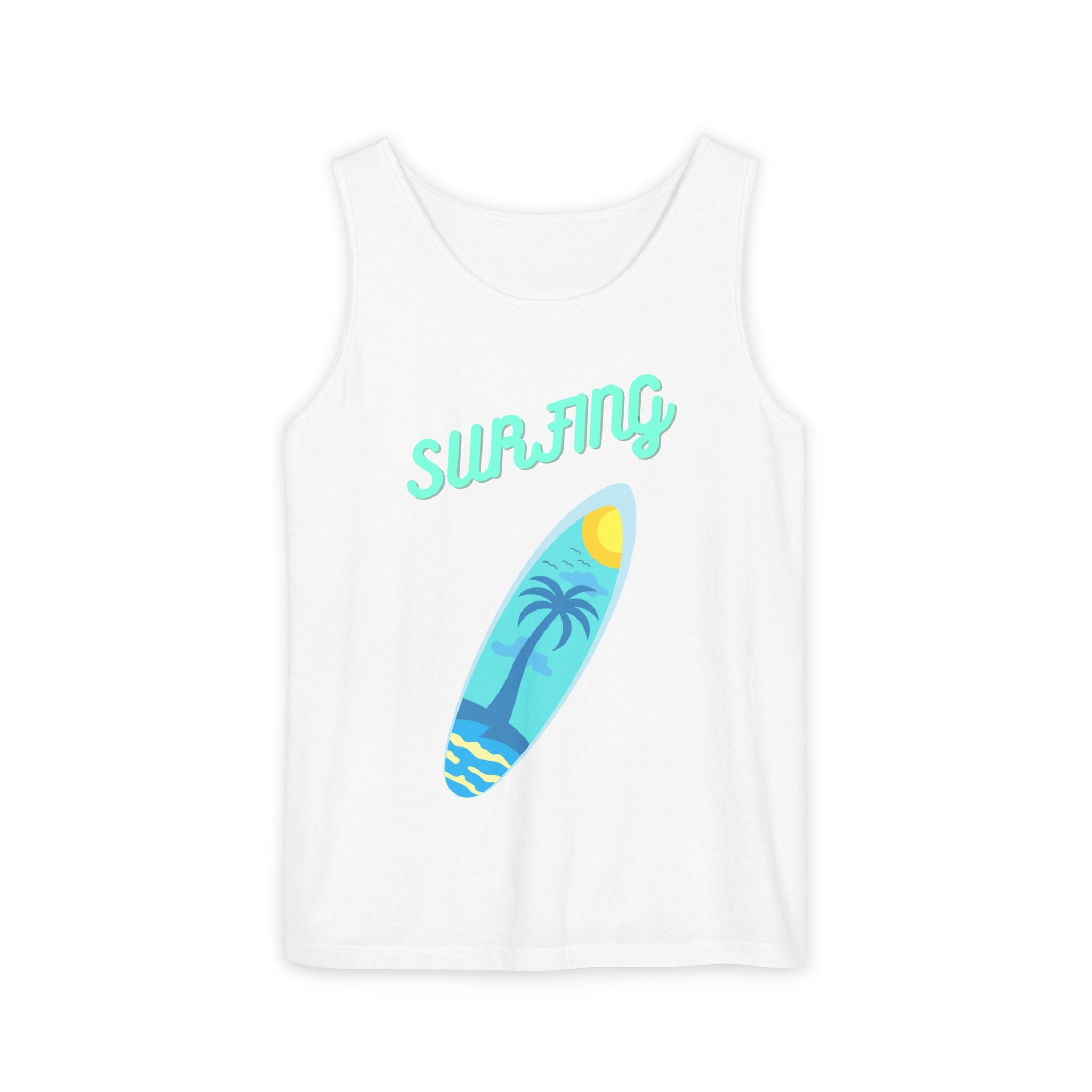 Surfing Graphic Tank Top Tropical Surfboard Beach Vibes