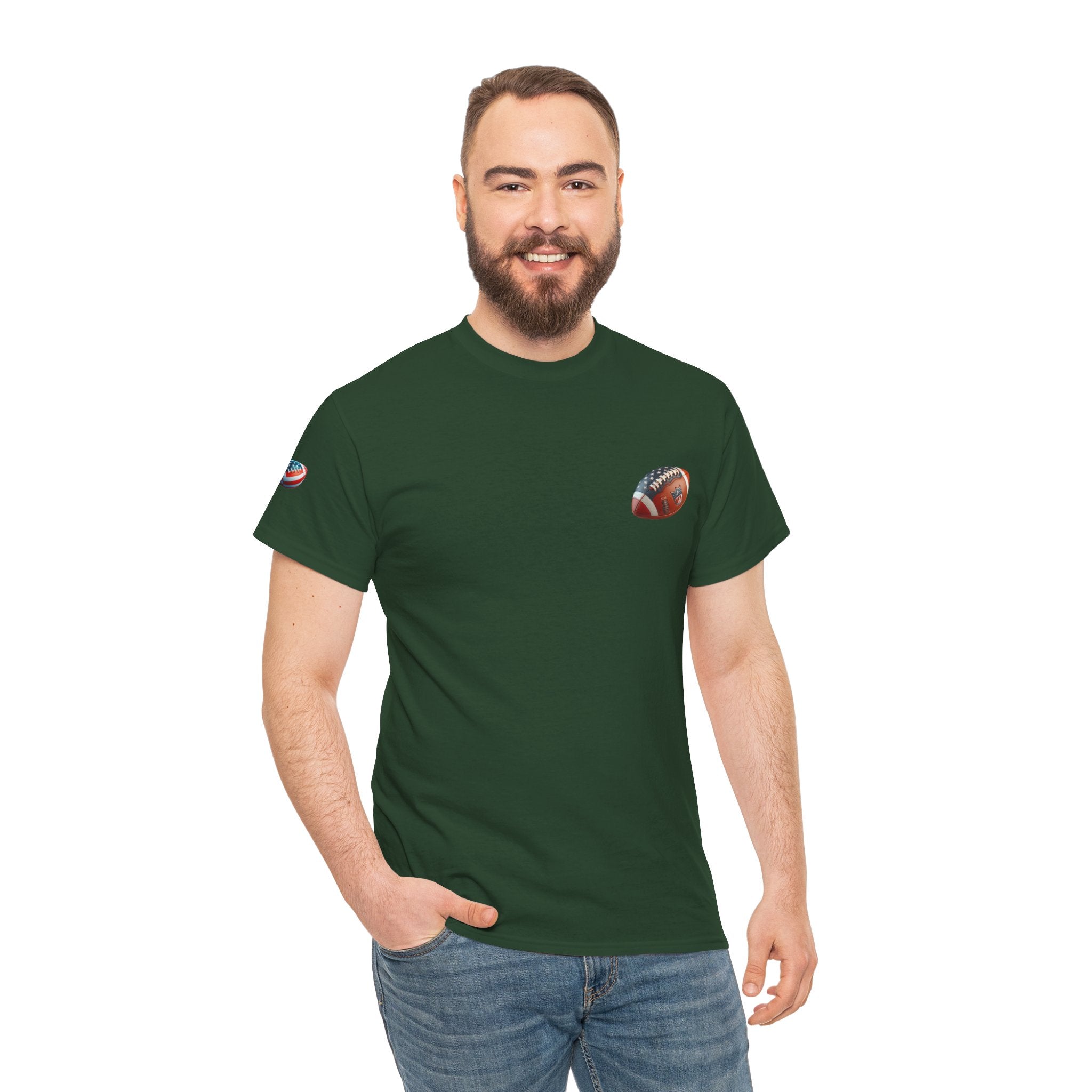 Football Player Graphic Tee  Retro Gridiron Jersey Design