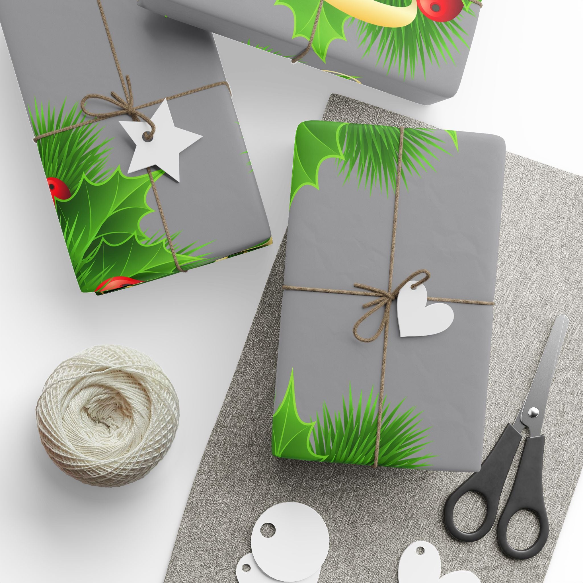 Holly & Berries Wrapping Paper  Holiday Gift Wrap Roll