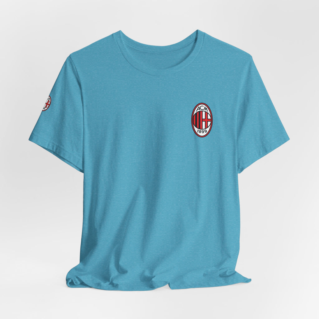 AC Milan Crest T-Shirt Minimal Soccer Tee with 'AC Milan' Back Print