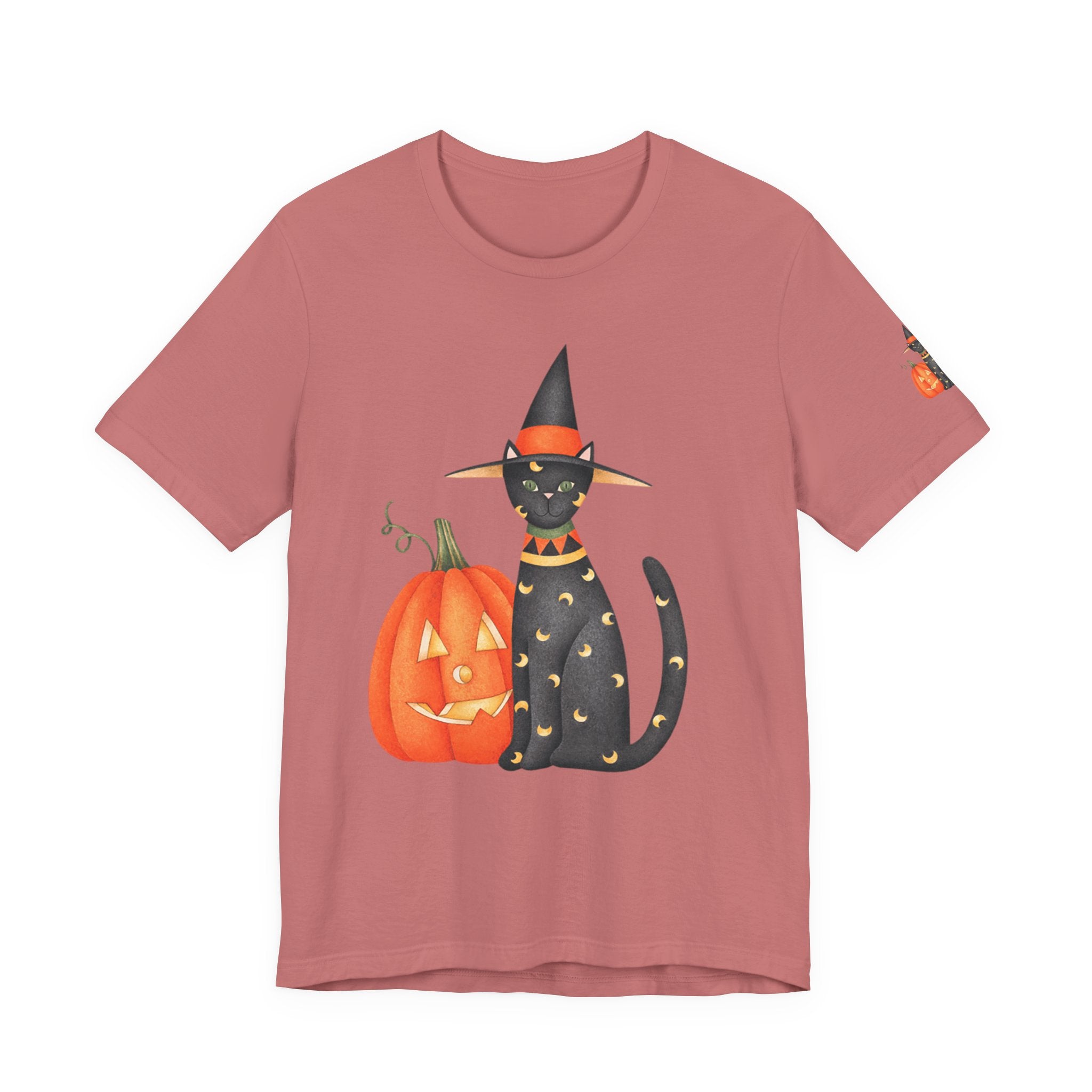 Halloween Cat Tee, Spooky Cat Shirt, Unisex Halloween T-Shirt, Pumpkin Cat Apparel, Halloween Costume Tee