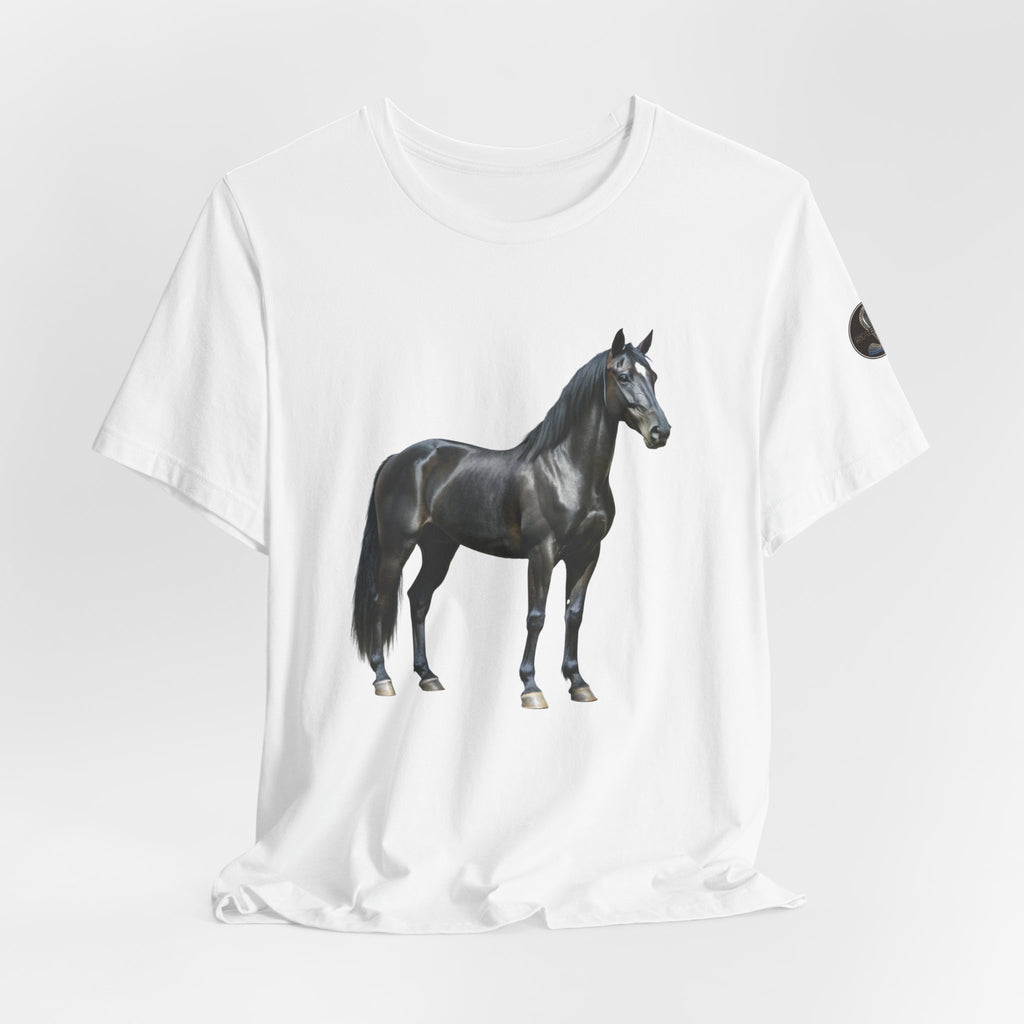 Black Mustang Horse and Classic Mustang Car Tee | Vintage Muscle Car Shirt