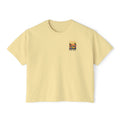 Los Angeles Sunset Women's Boxy Tee  Retro Palm Tree City Graphic