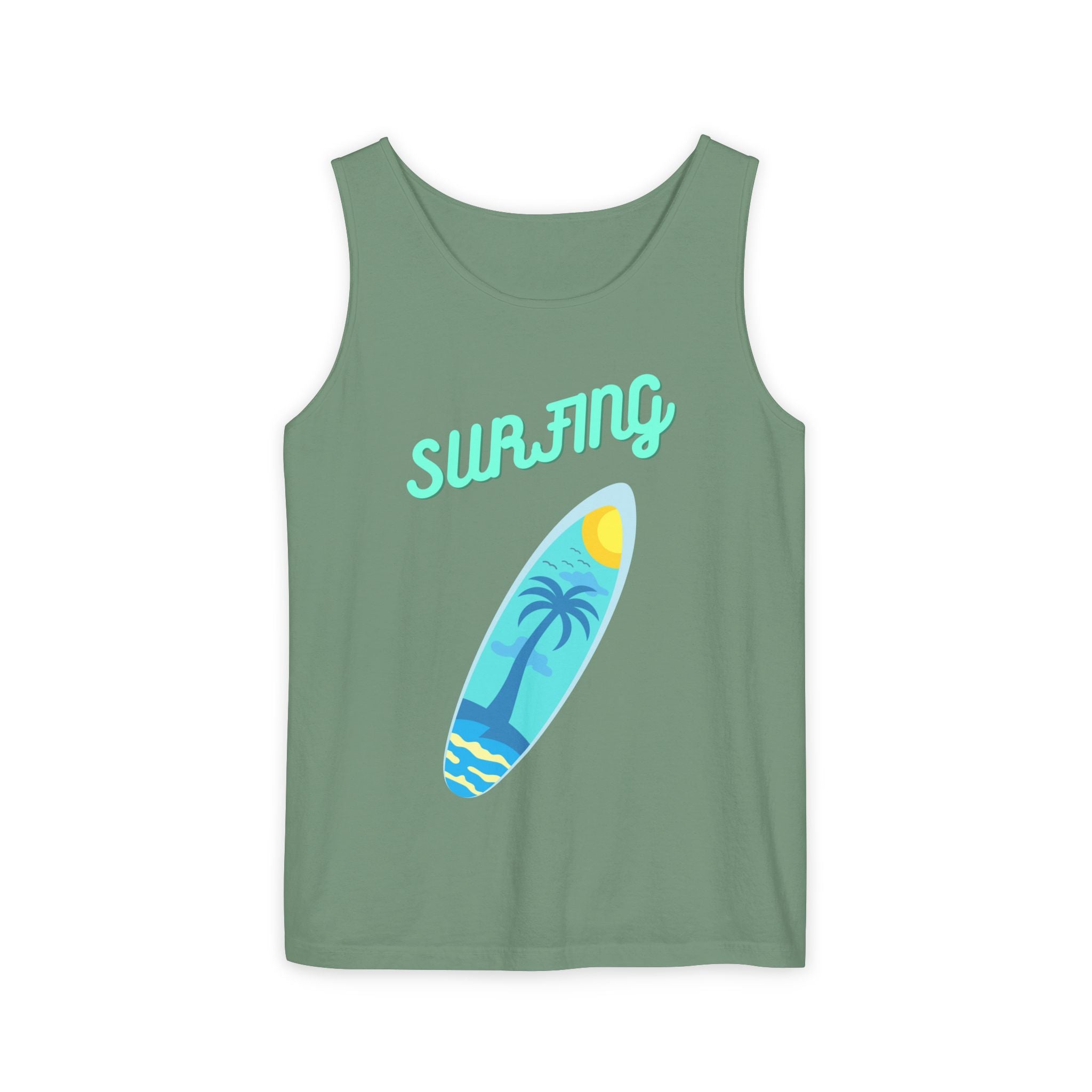 Surfing Graphic Tank Top Tropical Surfboard Beach Vibes