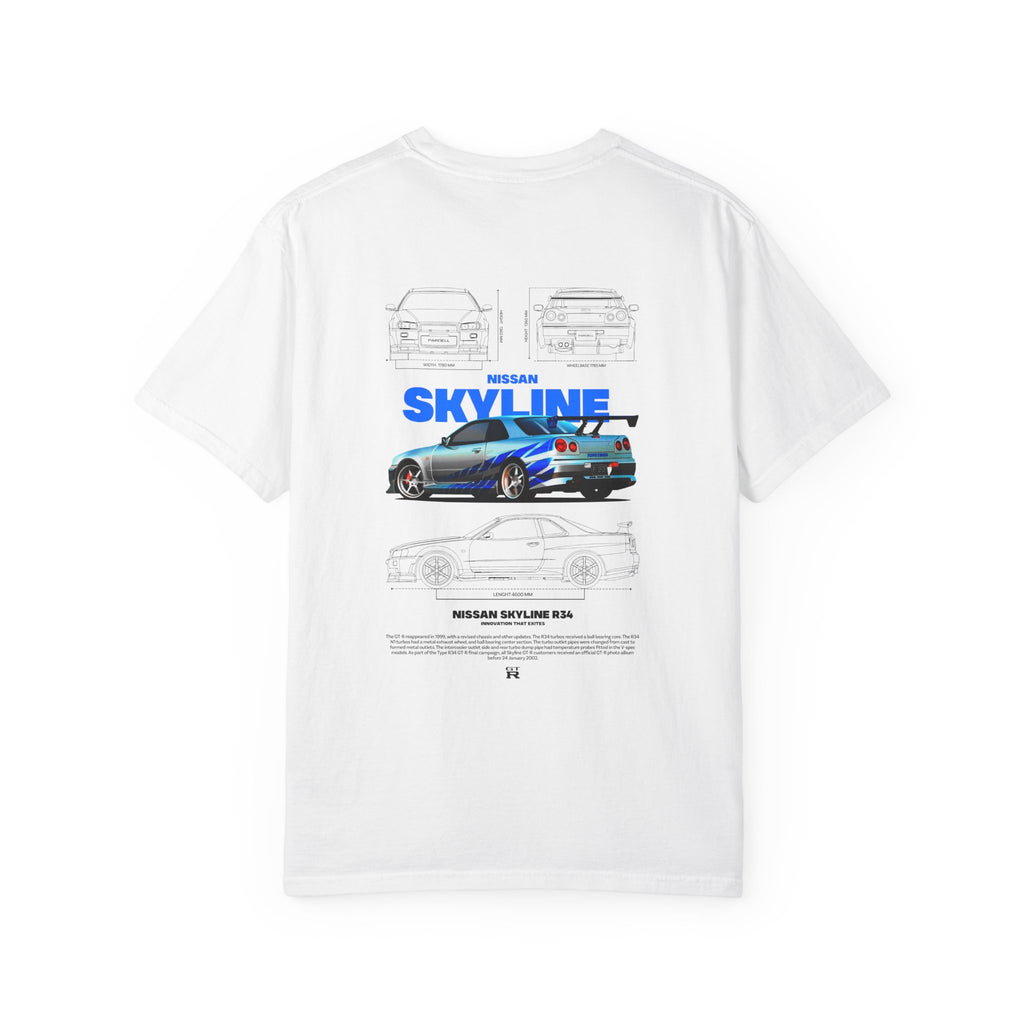 Nissan Skyline R34 Car T-shirt Vintage JDM Racing Tee