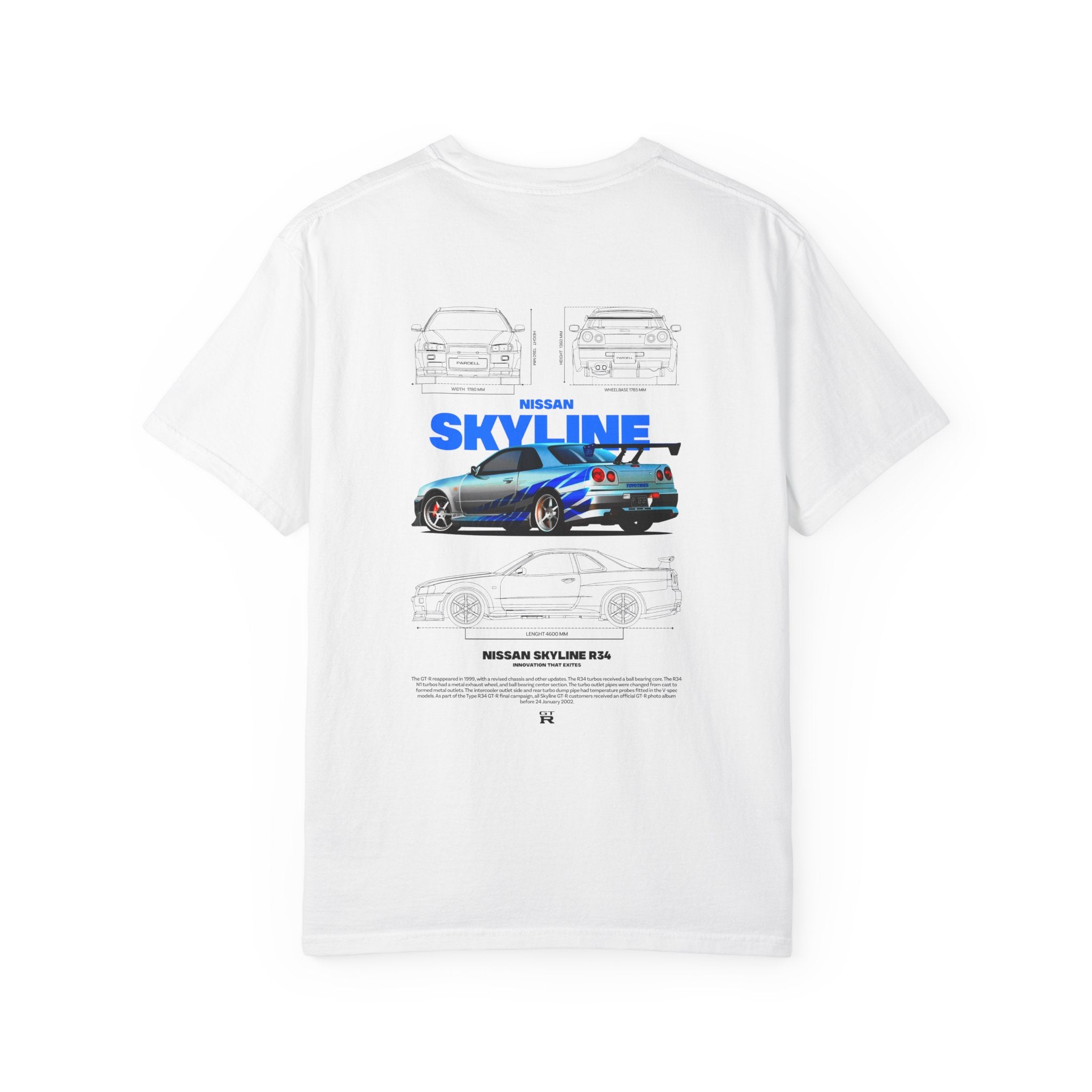 Nissan Skyline R34 Car T-shirt Vintage JDM Racing Tee