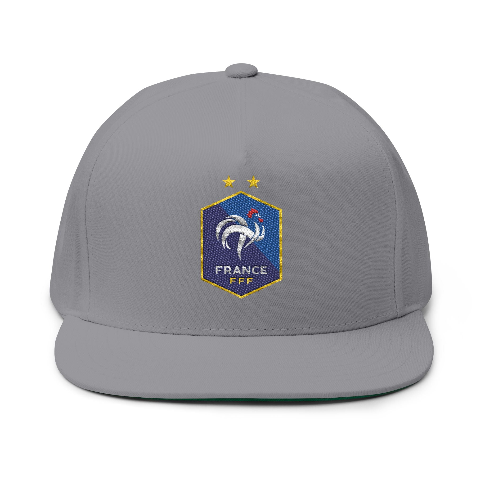 France Embroidered Flat Bill Cap Crest Snapback Hat