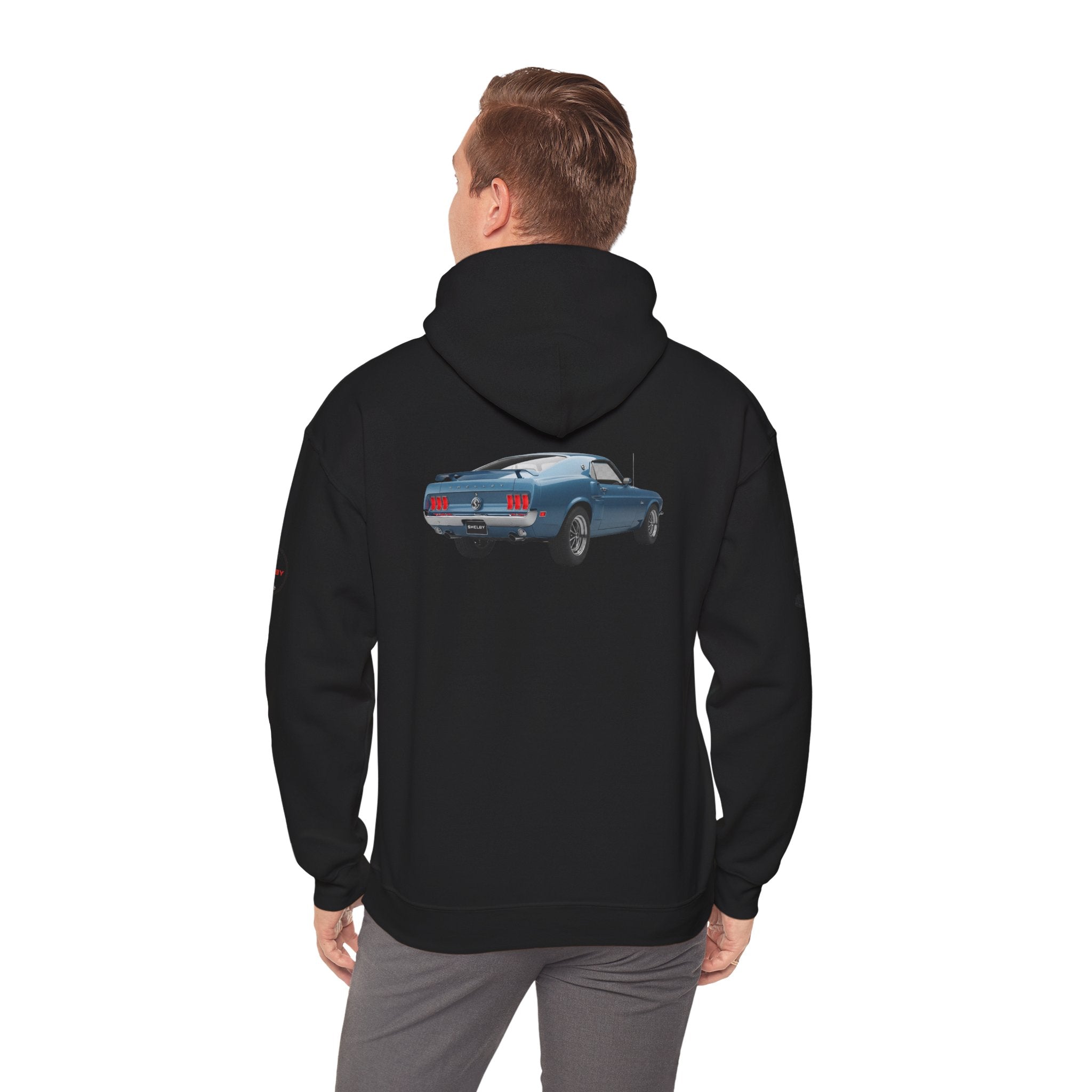 Classic Mustang Hoodie  Vintage Blue Pony Car Pullover