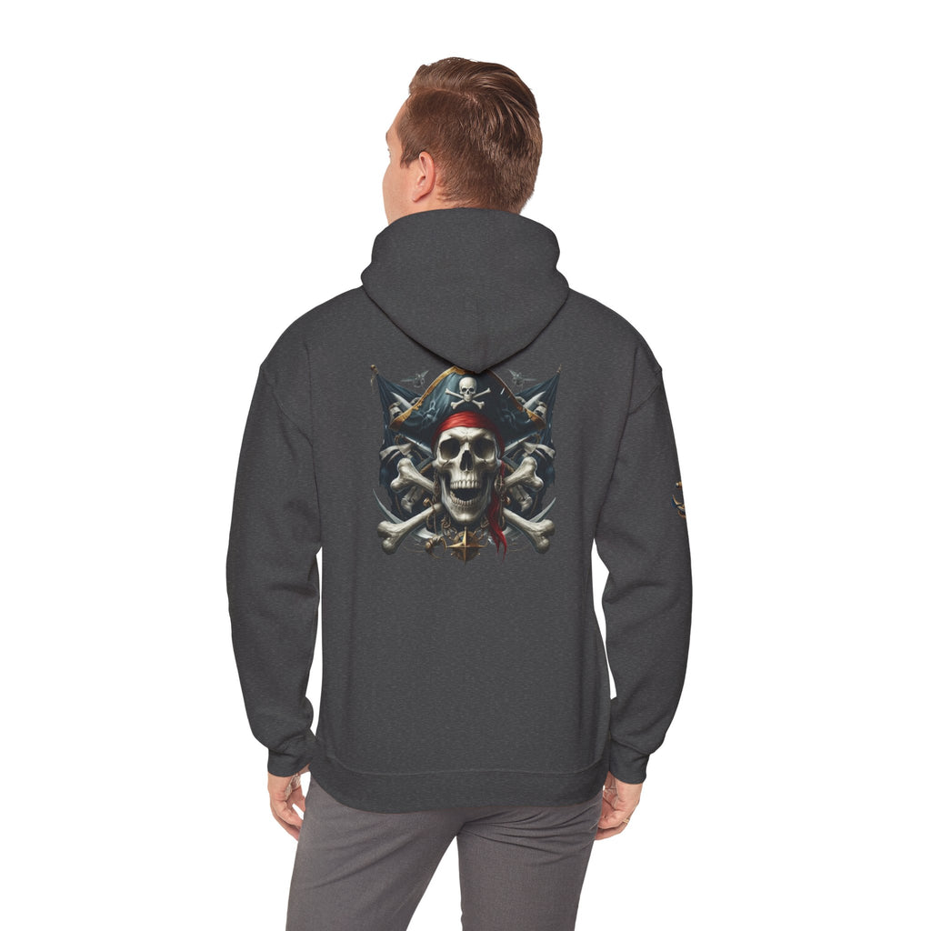 Pirate Skull Anchor Hoodie  Nautical Skull & Crossbones Pullover