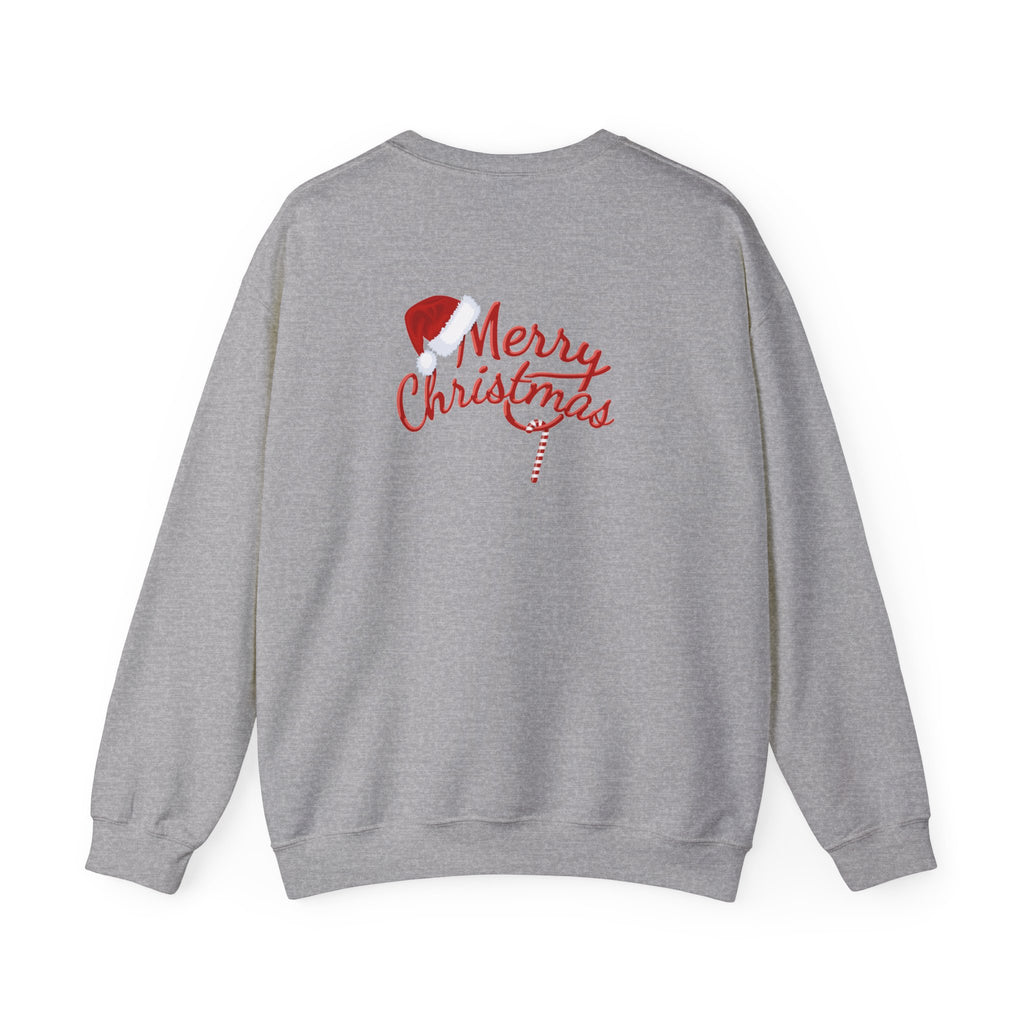 Gingerbread Train crewneck sweatshirt | Merry Christmas back print