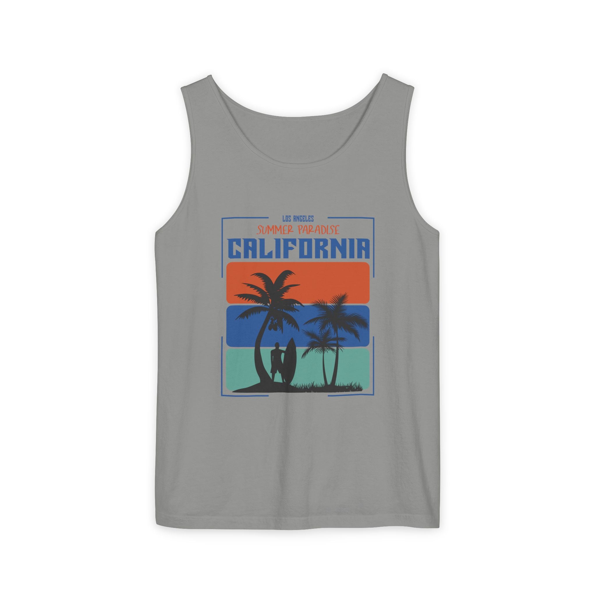 California Palm Sunset Tank Top Vintage Beach Graphic