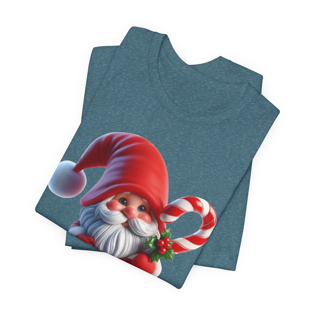 Candy Cane Gnome T-Shirt Christmas Santa Elf Tee