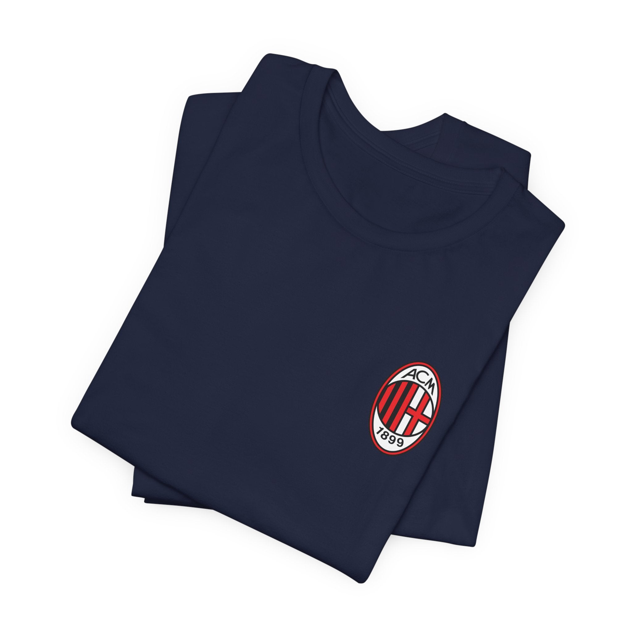 AC Milan Crest T-Shirt Minimal Soccer Tee with 'AC Milan' Back Print