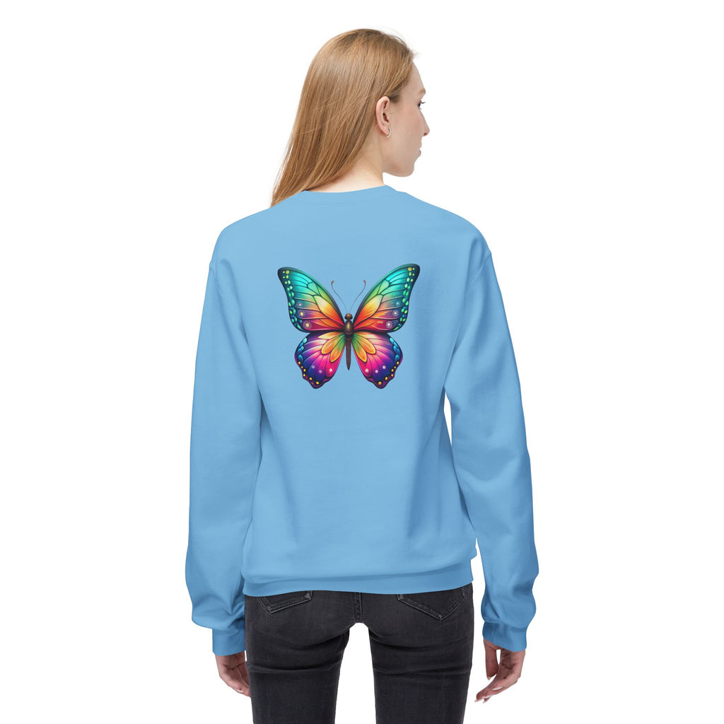 Rainbow Butterfly Sweatshirt | Colorful Monarch Wing Graphic
