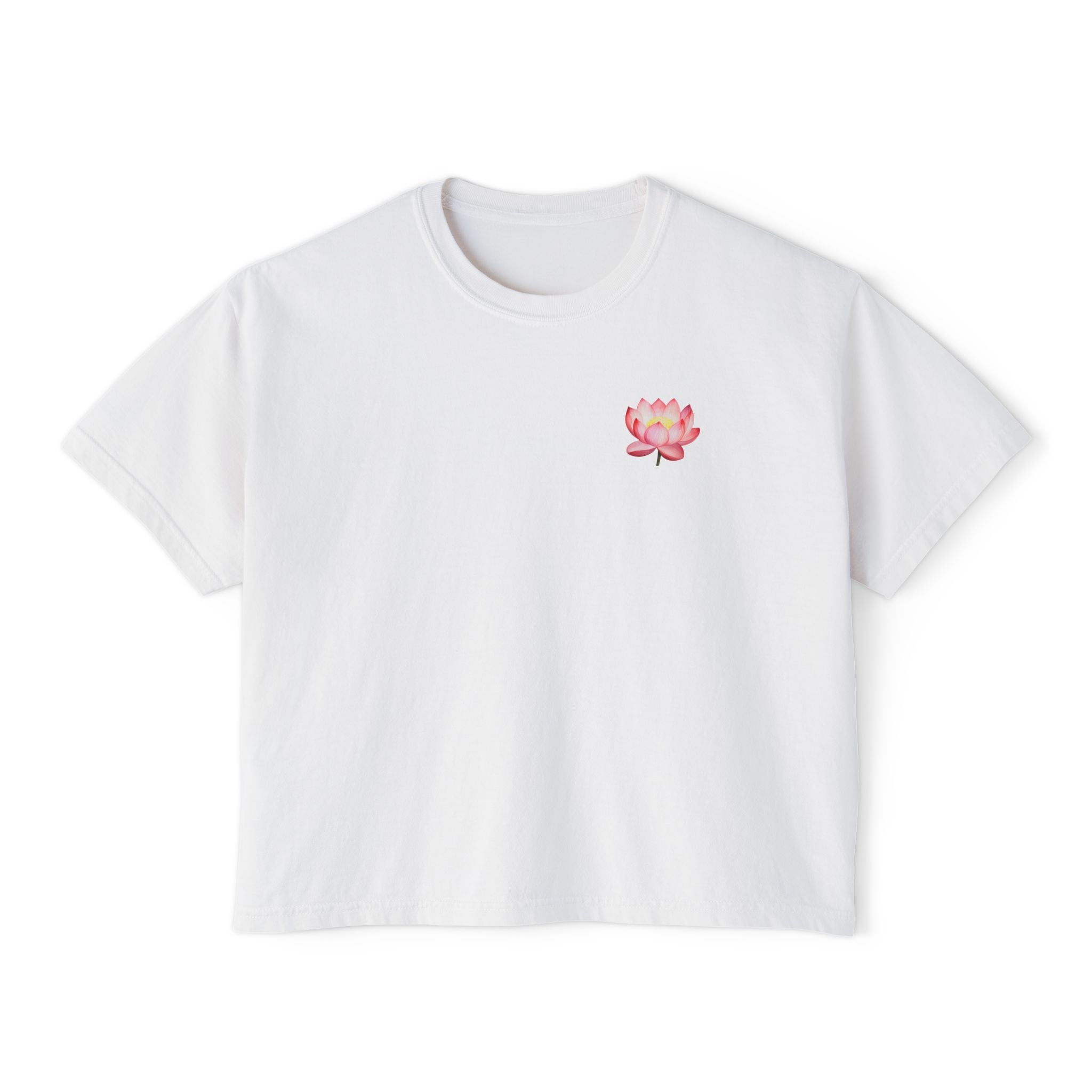 Yoga Time Boxy Tee  Lotus Graphic Women's Cropped T-Shirt