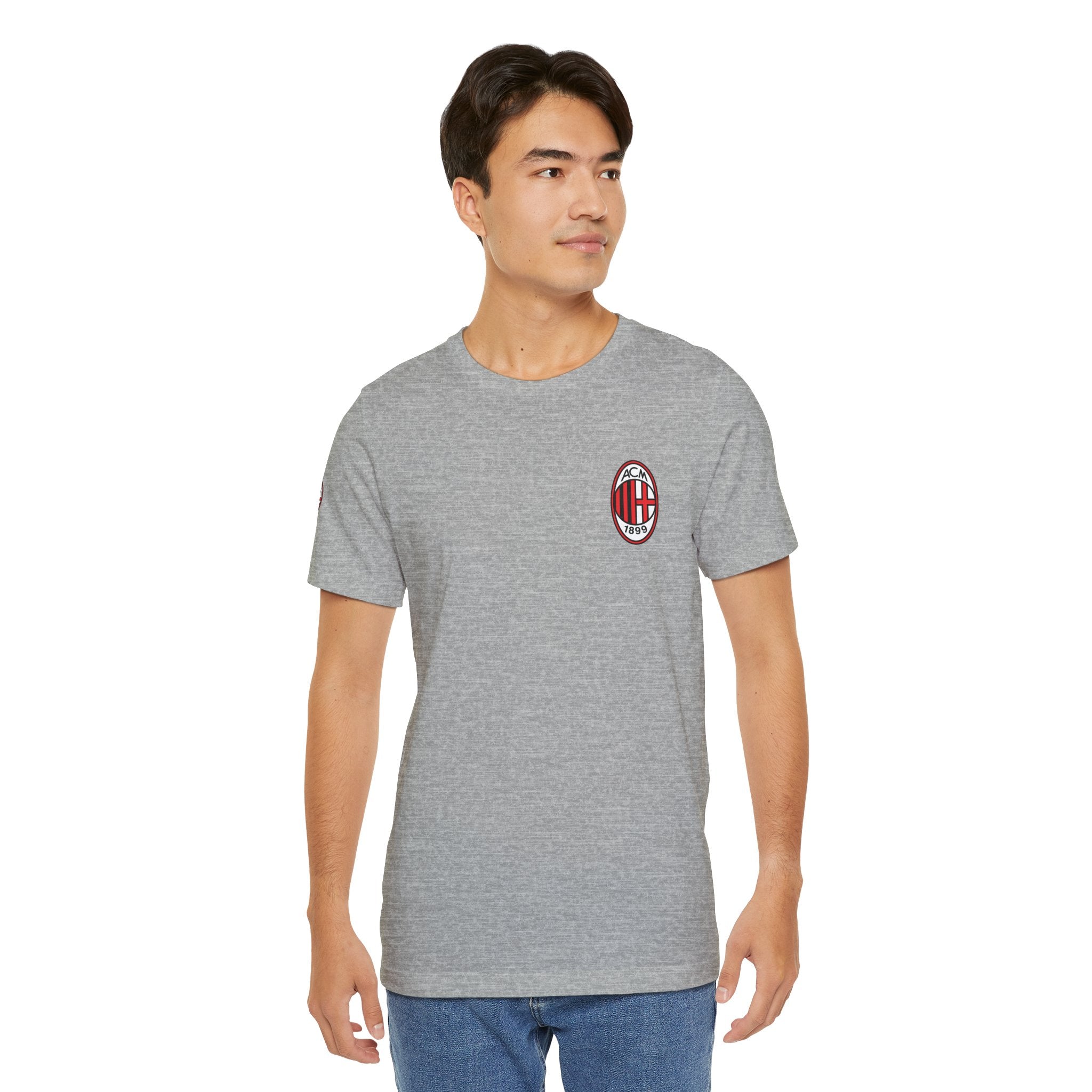 AC Milan Crest T-Shirt Minimal Soccer Tee with 'AC Milan' Back Print