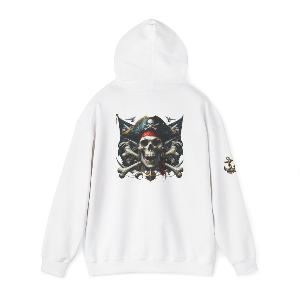 Pirate Skull Anchor Hoodie  Nautical Skull & Crossbones Pullover