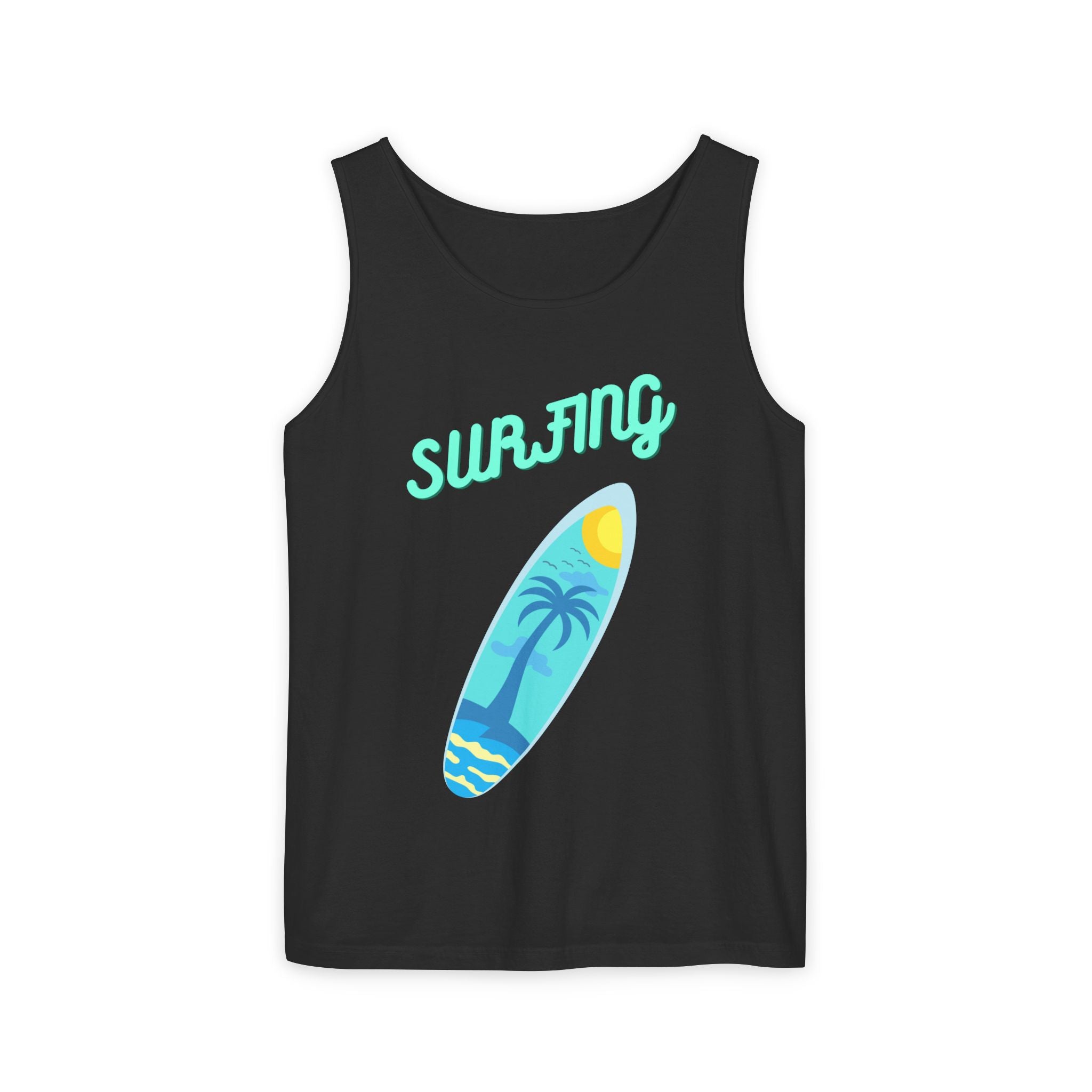 Surfing Graphic Tank Top Tropical Surfboard Beach Vibes