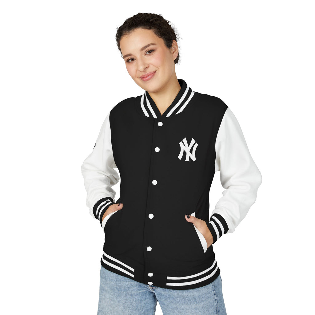 New York Letterman Jacket Varsity Style Red & White Baseball Jacket